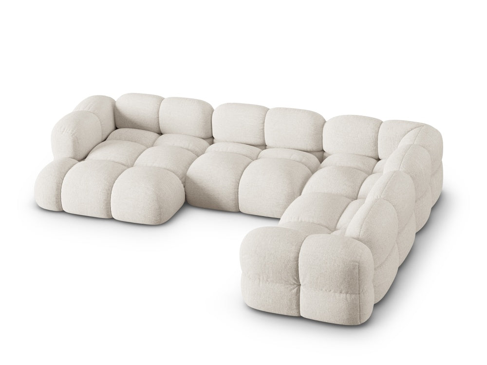 U-förmiger Ecksofa rechts LORETTO hellbeige