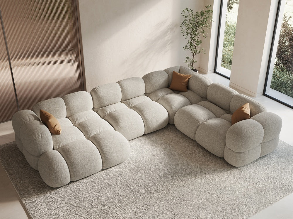 U-förmiger Ecksofa rechts LORETTO hellbeige