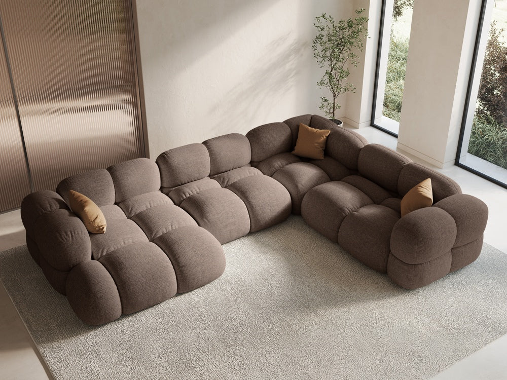Right-facing U-shaped corner sofa LORETTO cappuccino