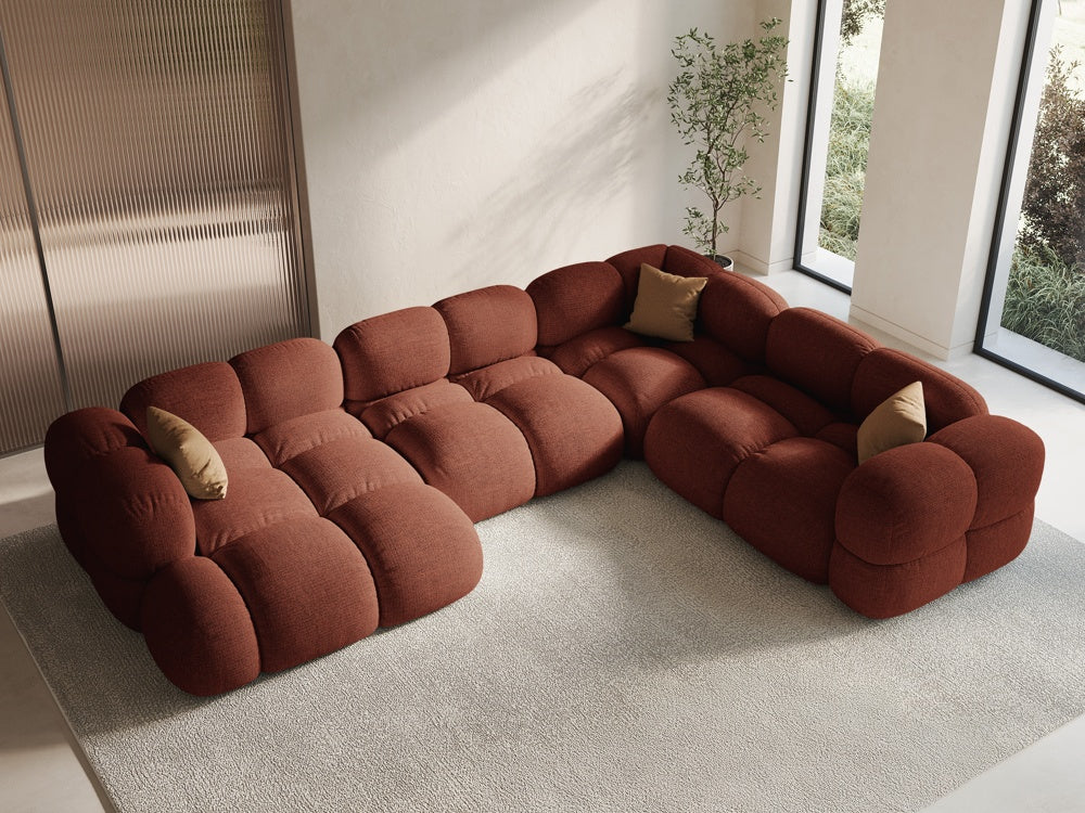 Right-facing U-shaped sofa LORETTO coral