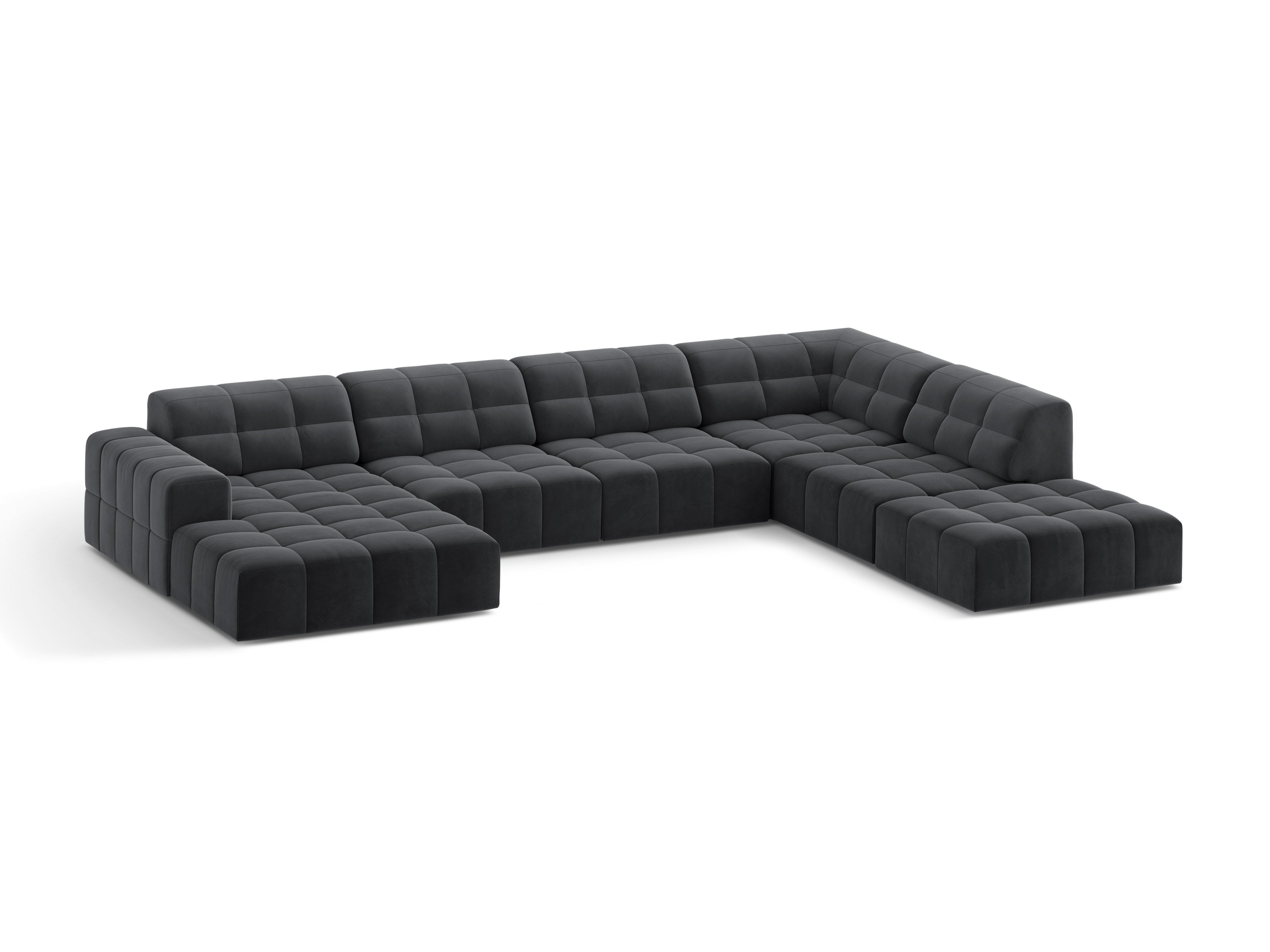 Eine Ecke in Form in Velvet Right -Sided Chicago Dark Grey