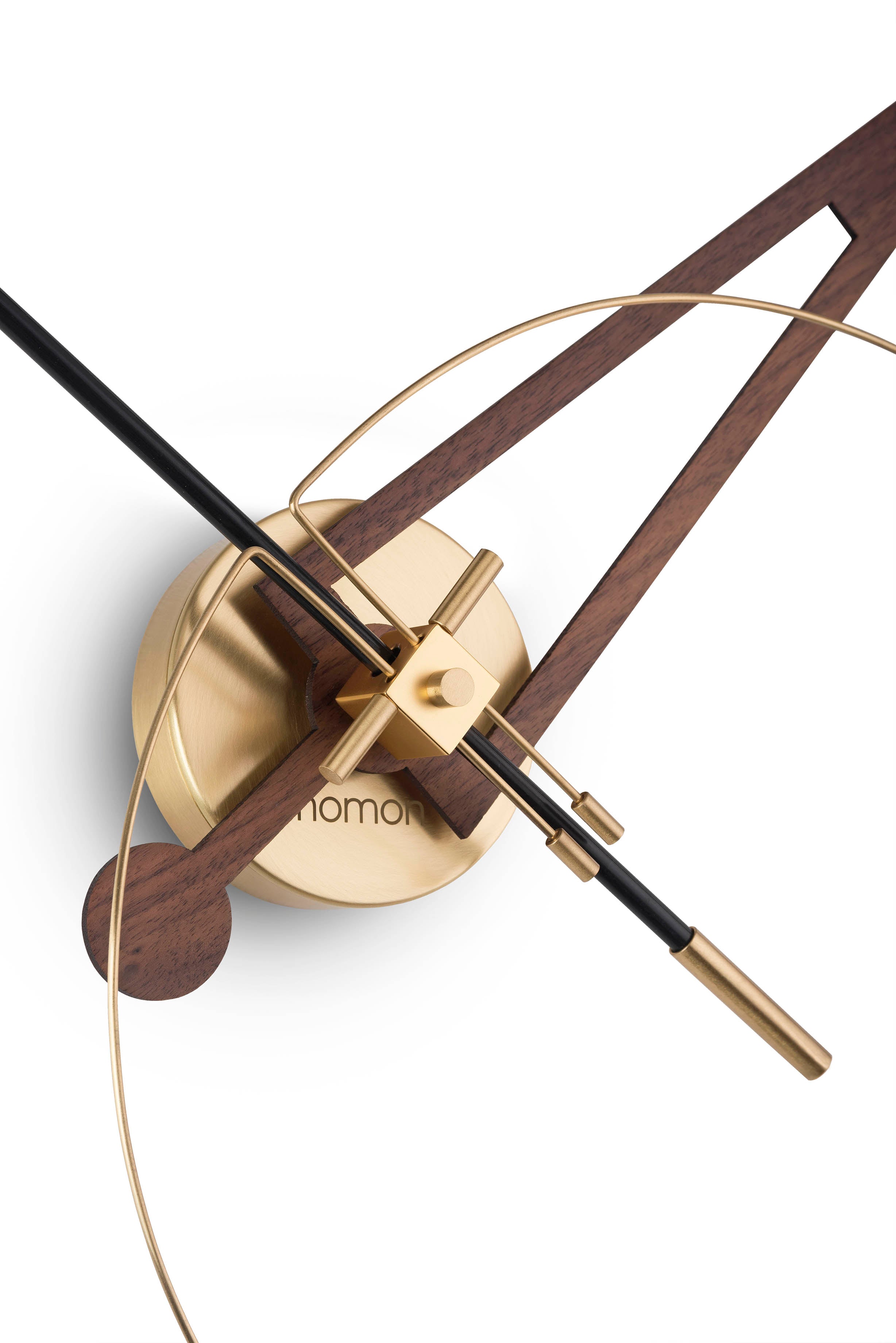 Wall Clock CRIS Walnut Wood with Brass Finish