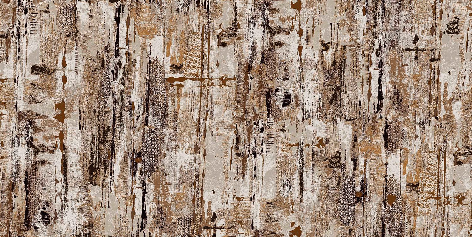 Tapeta tekstylna strukturalna z abstrakcyjnym wzorem MANUFACTURA - ORANGE BRULÉ brązowopomarańczowy