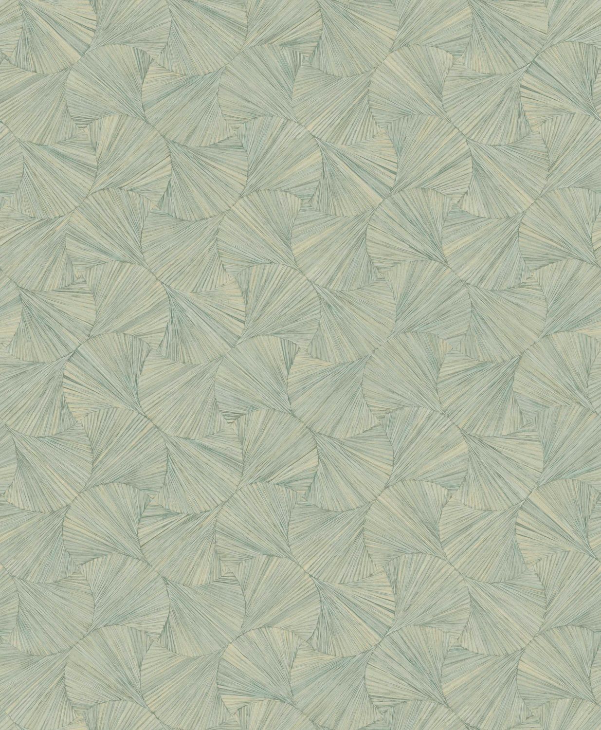 Geometric Structural Wallpaper with Leaf Plant Motif LOMBOK - OPALINE Light Green