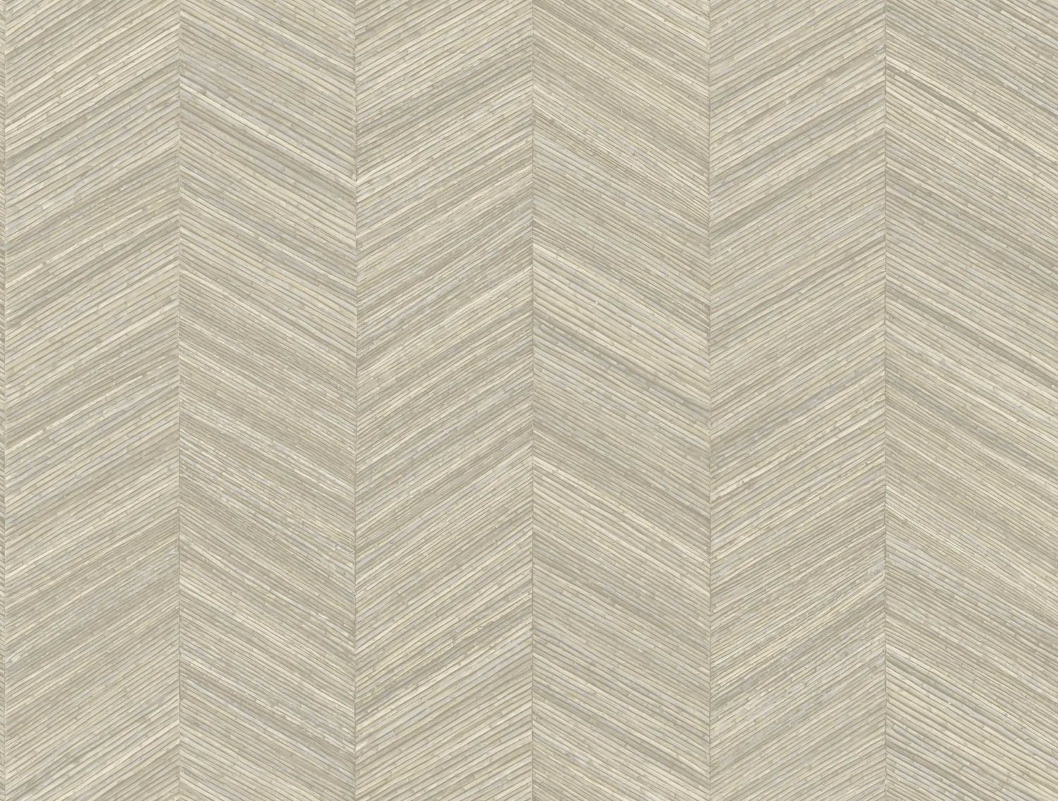 Geometrische Struktur-Tapete, die Holz mit Fischgrätmuster imitiert, OCOTEA - PERLE perlmuttbeige