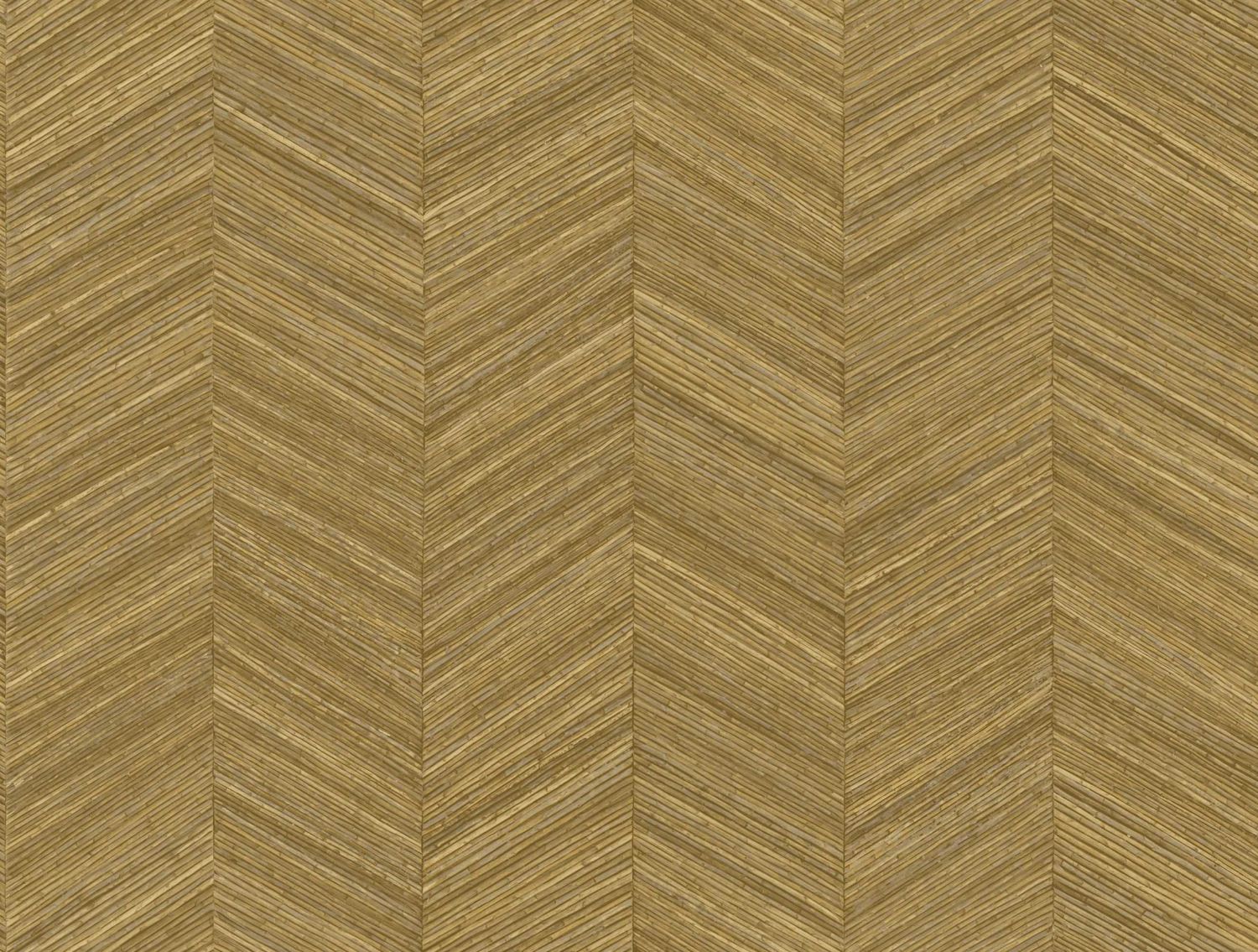 Geometrische Struktur-Tapete, die Holz mit Fischgrätmuster imitiert - OCOTEA - OCRE Honig