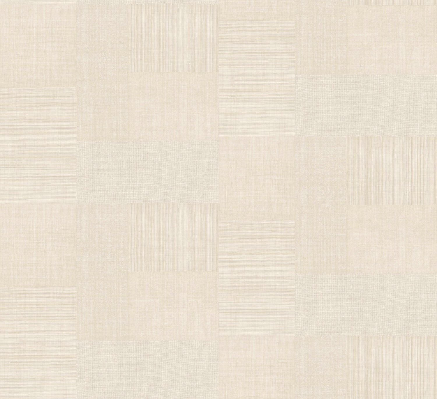 Geometric Structural Wallpaper Patchwork Imitating Fabric MESTIZO - IVORY