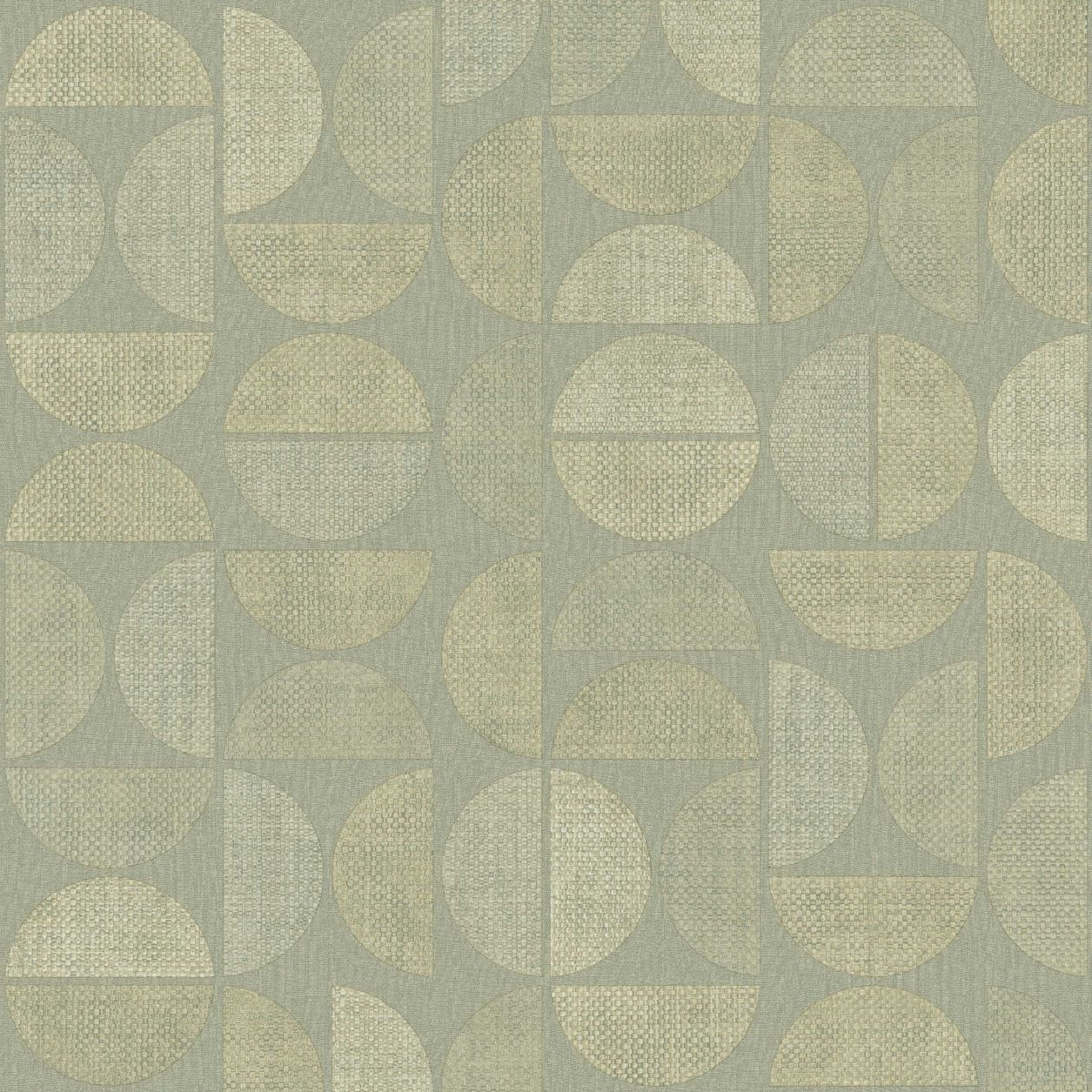 Structural wallpaper imitating raffia with a geometric pattern DUALIS - AMANDE DOUCE almond