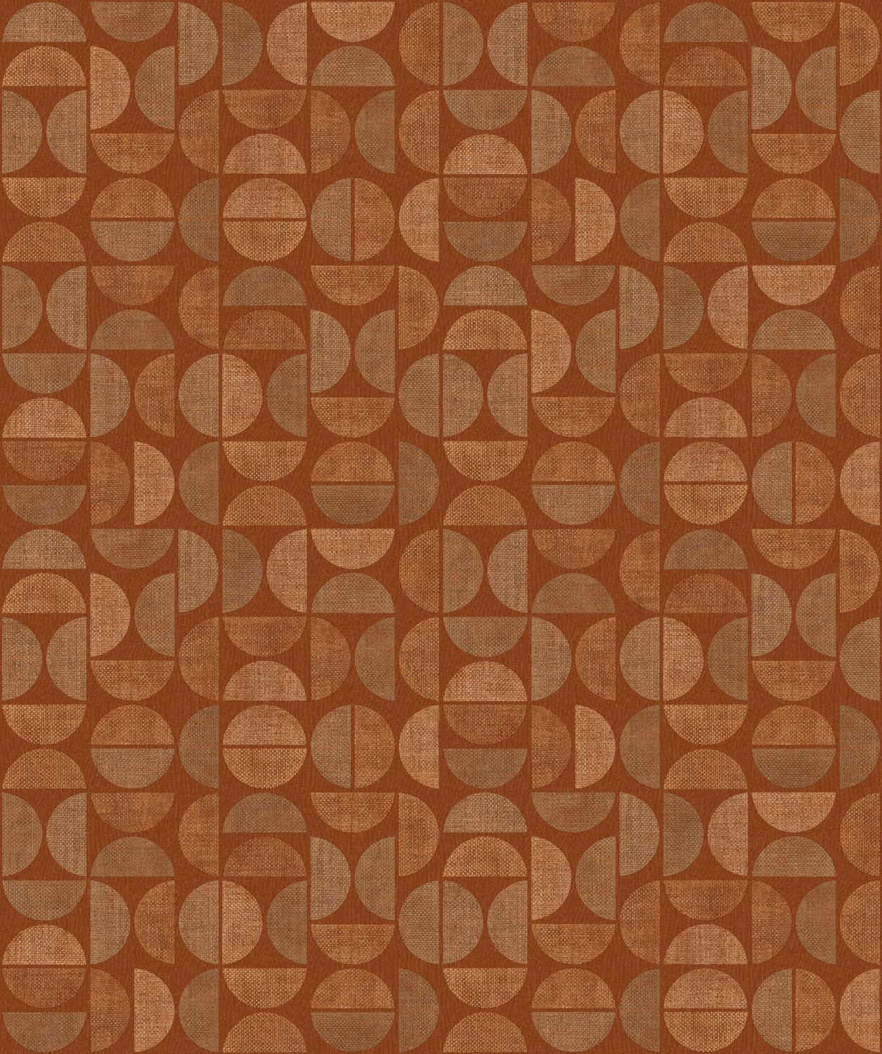 Strukturierte Tapete, die Raphia imitiert, mit geometrischem Muster DUALIS - ORANGE BRÛLÉ orange