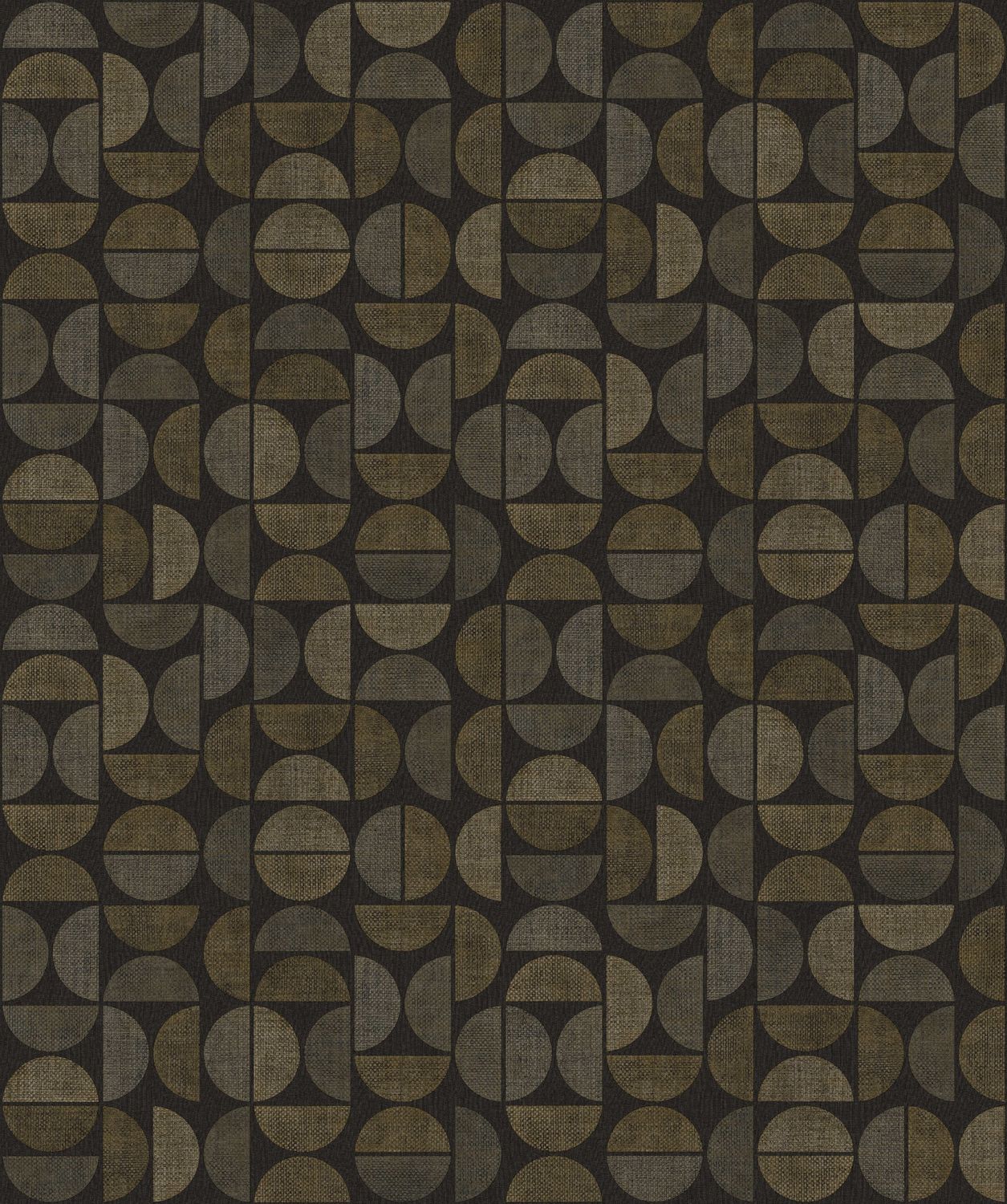 Structural wallpaper imitating raffia with a geometric pattern DUALIS - ÉBÈNE brown