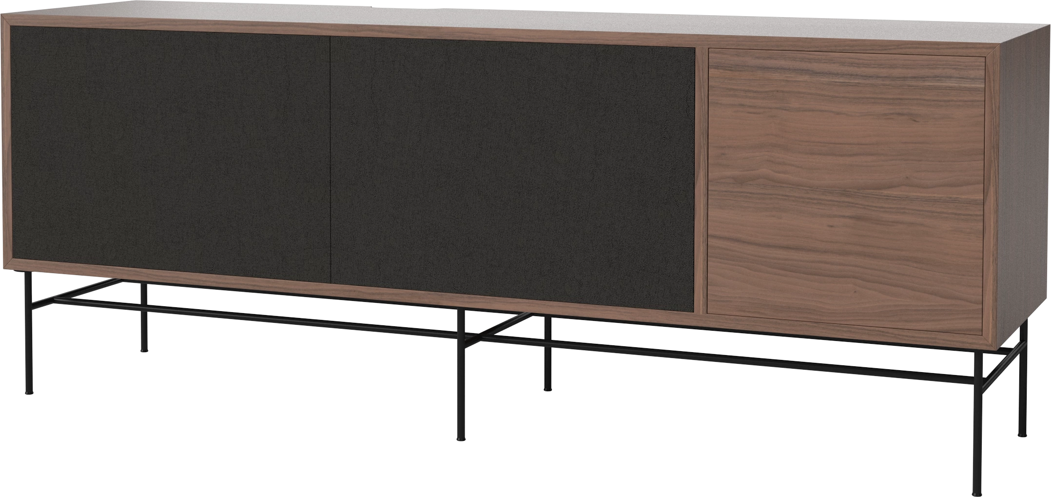 RTV CASE CAKE Walnut veneer with a black base