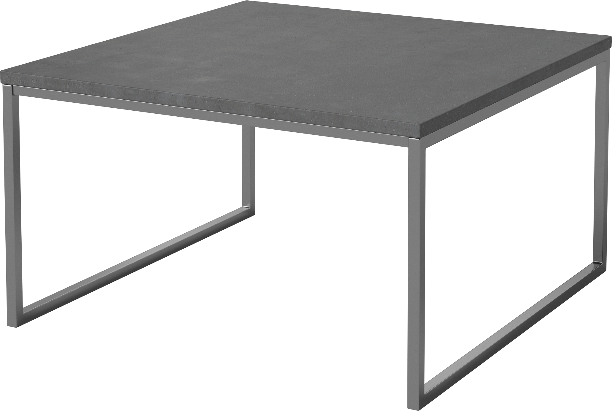 External coffee table Como dark gray concrete with a steel base