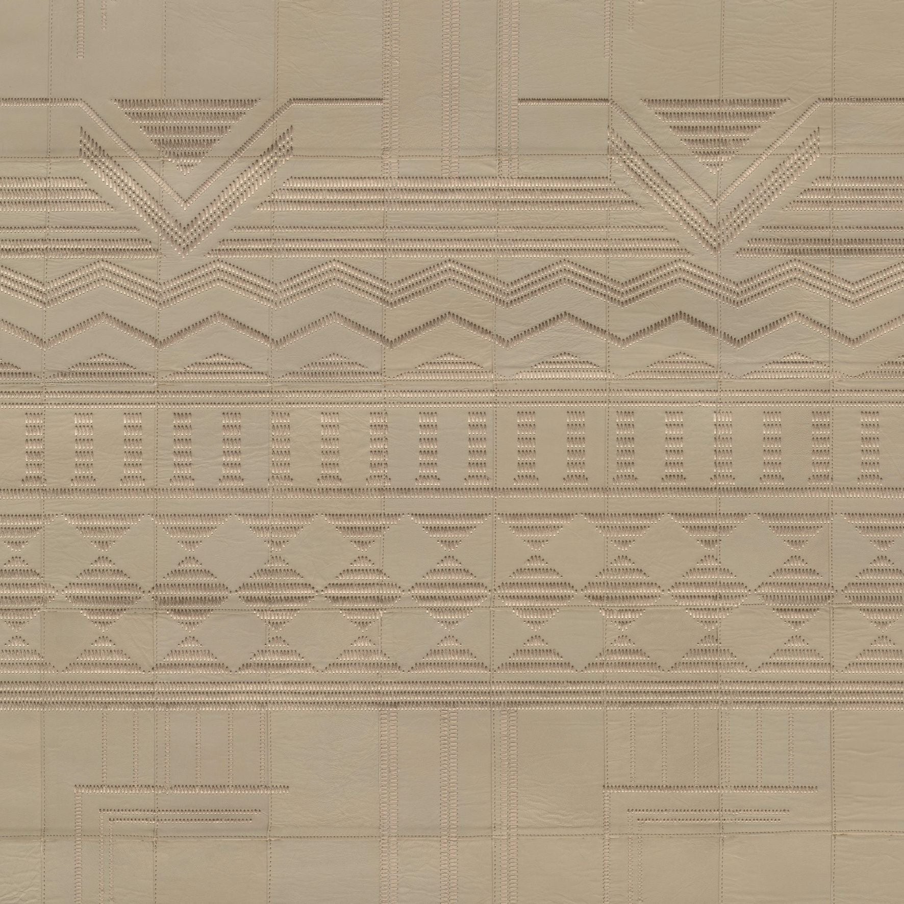 Geometrisch gemusterte natürliche Leder-Tapete PALAZZO beige