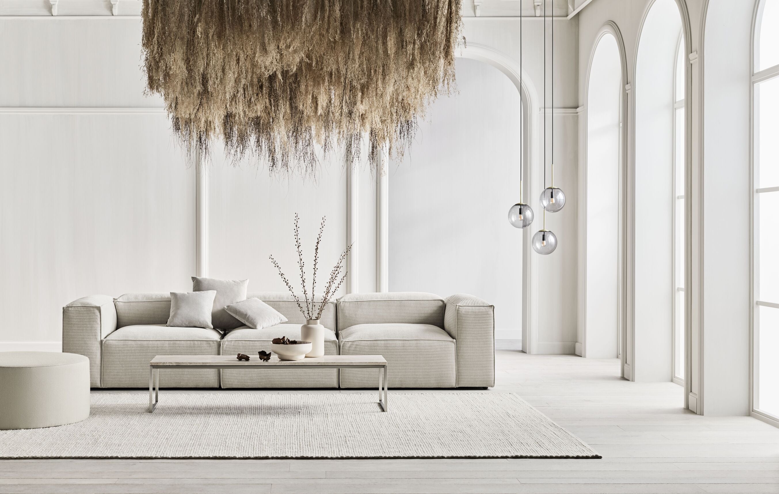 Geflecht beige Teppich