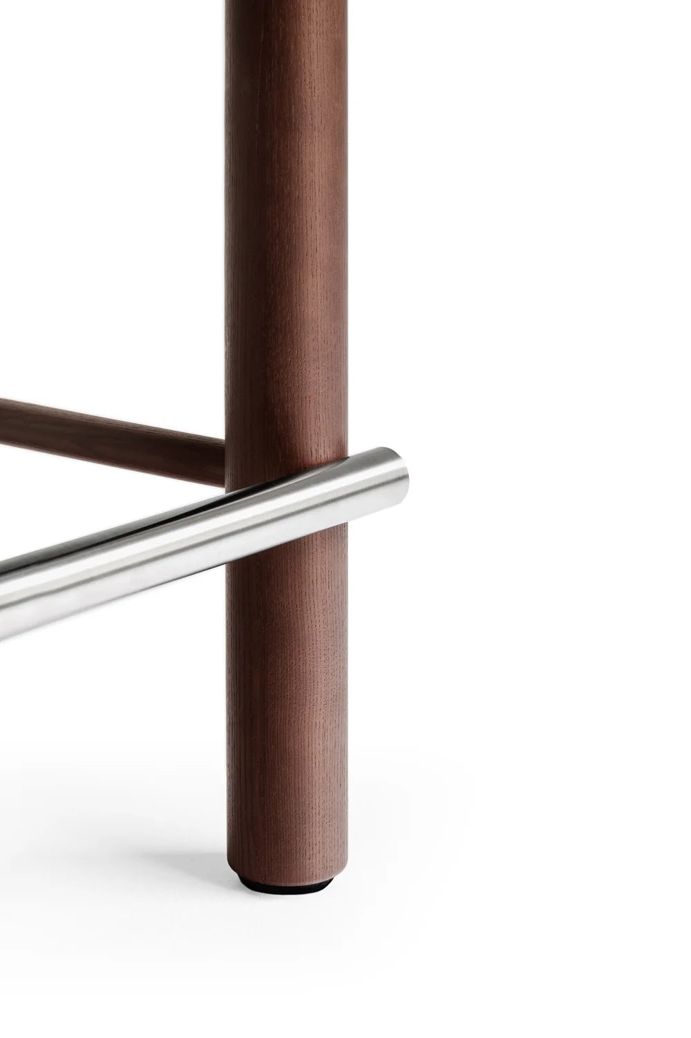 Upholstered Bar Stool GROPIUS CS2 with Wooden Base