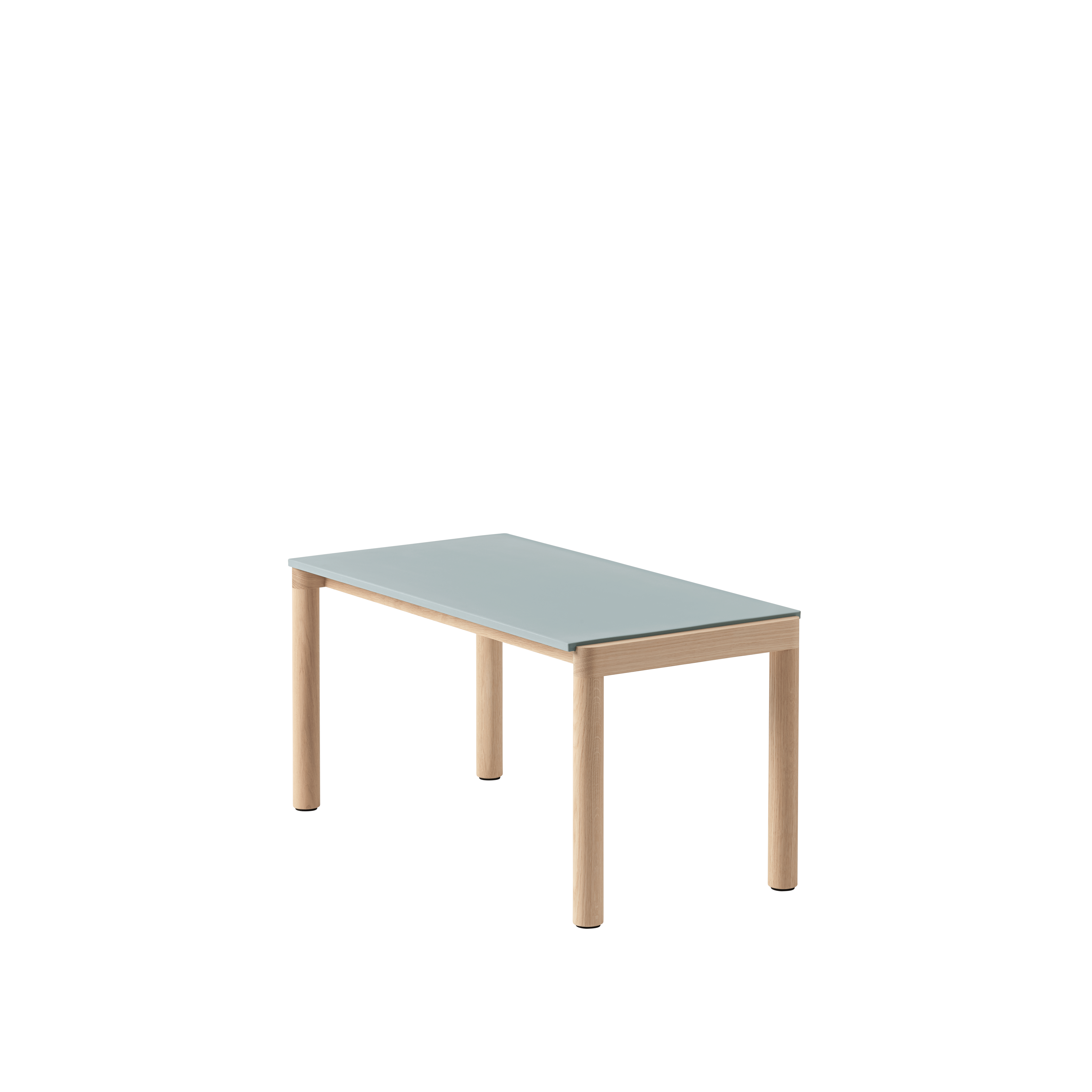 Couchtisch COUPLE blau mit Eichenbasis