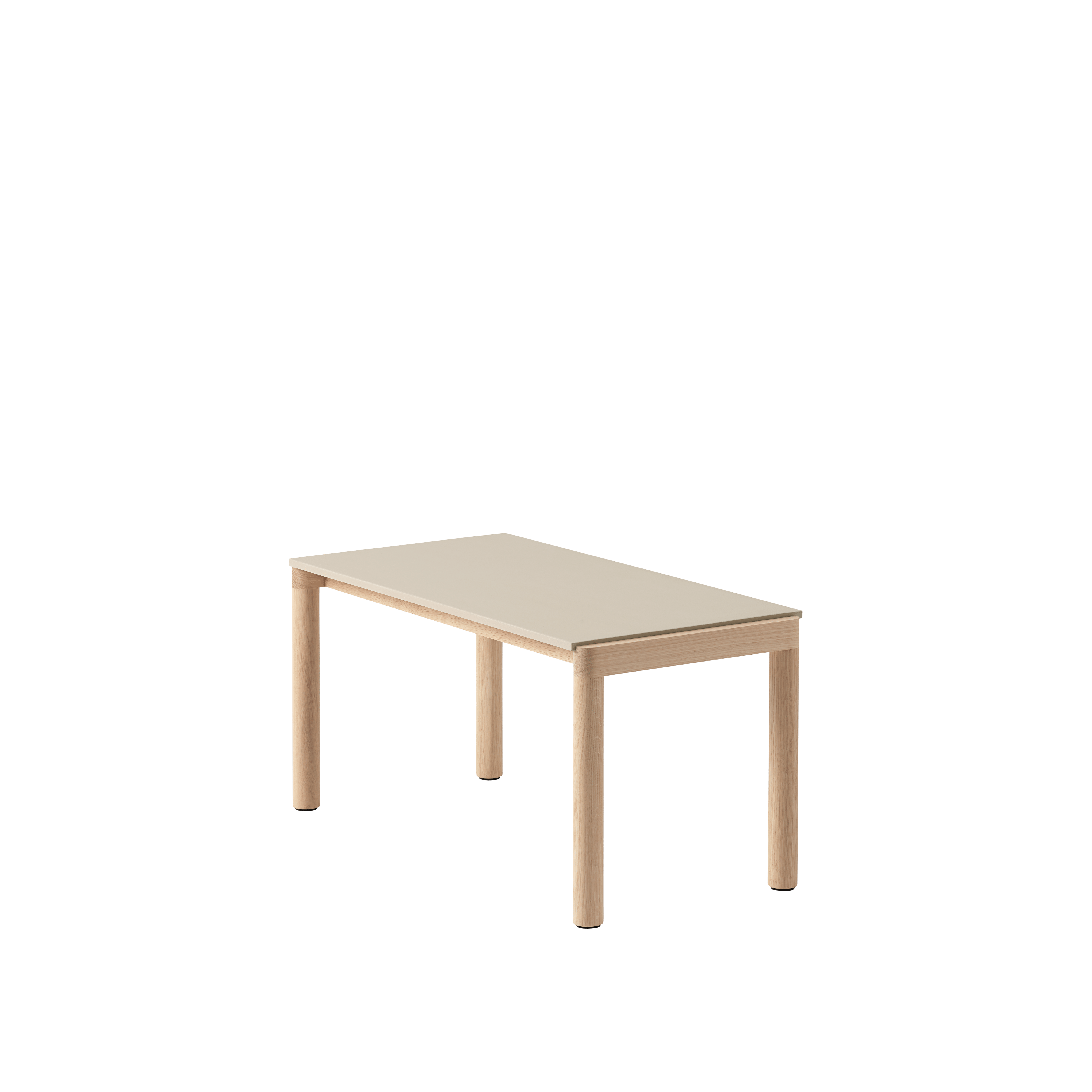Couchtisch COUPLE sandfarben mit Eichenbasis