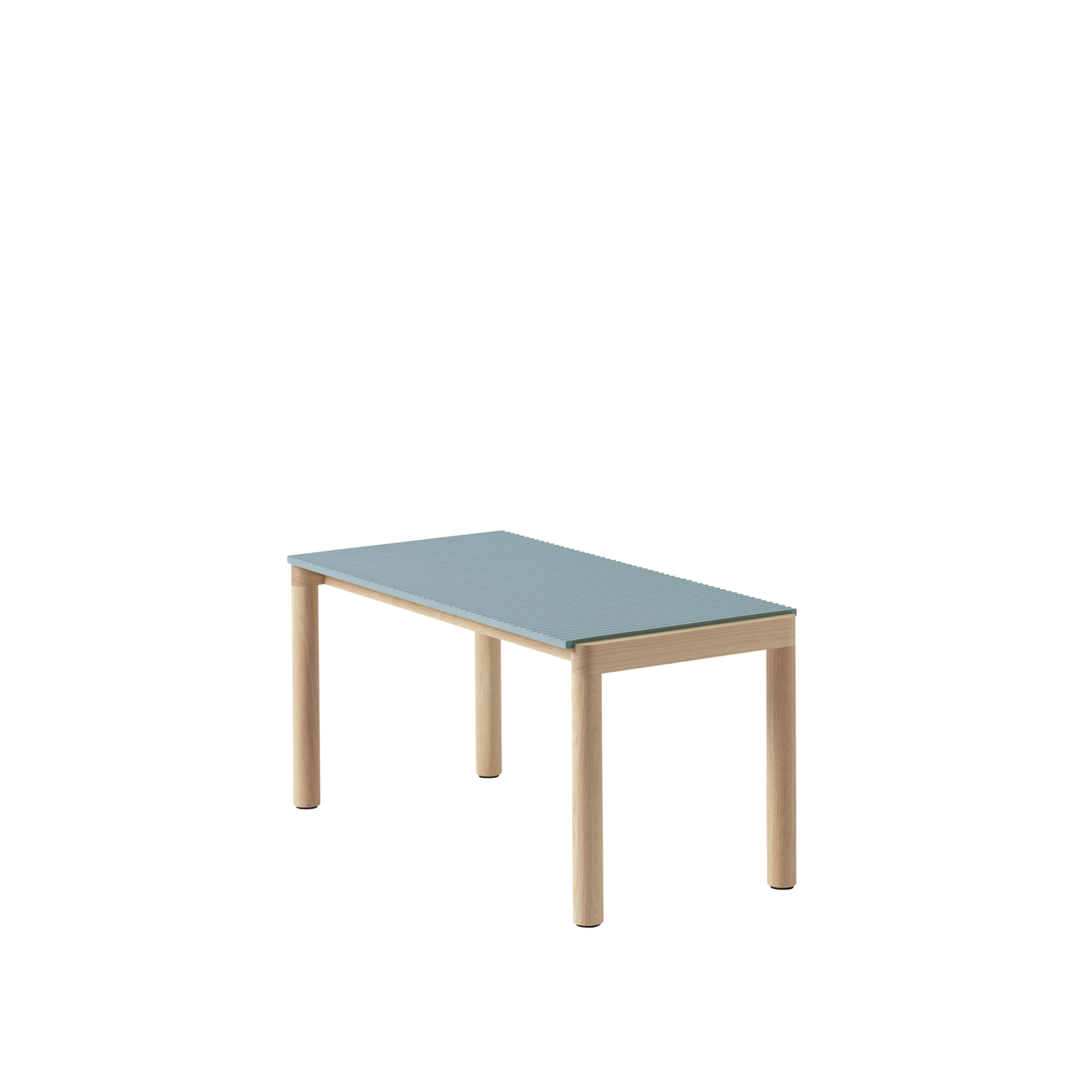 Couchtisch COUPLE blau mit Eichenbasis