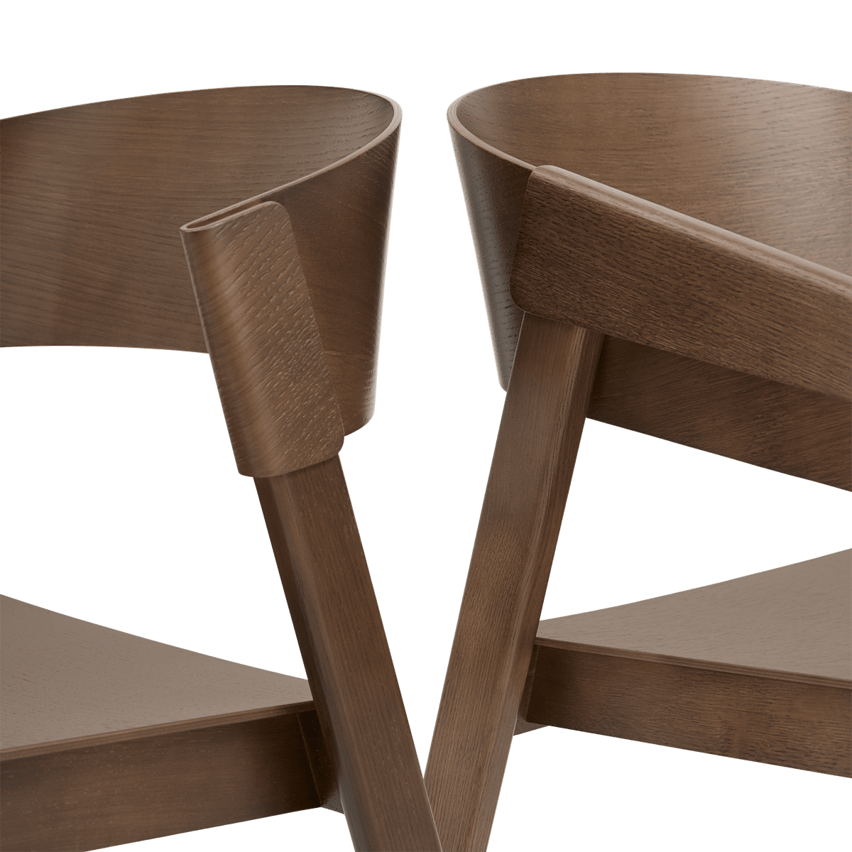 COVER Armchair with Armrests Dark Oak Veneer