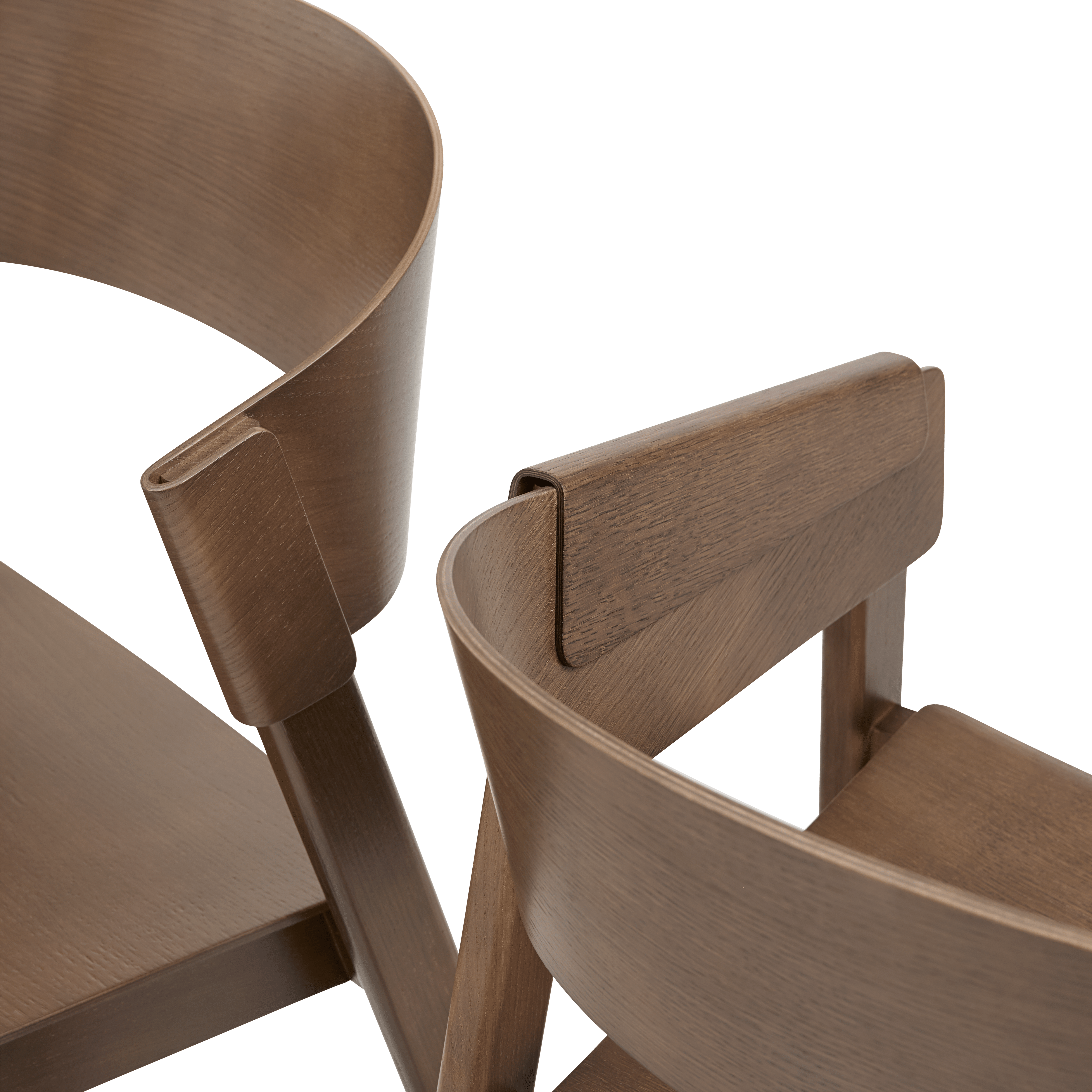 COVER Armchair with Armrests Dark Oak Veneer