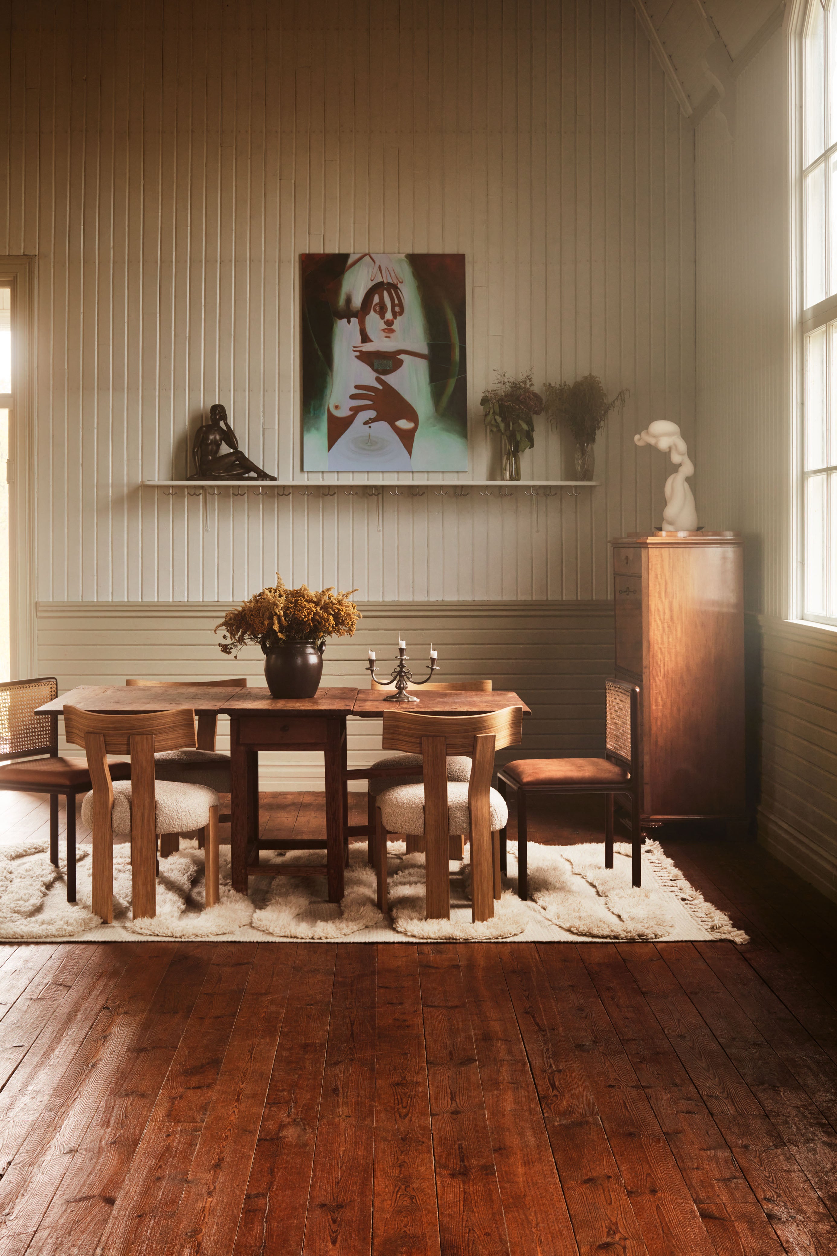 ALBA chair beige boucle with oak base