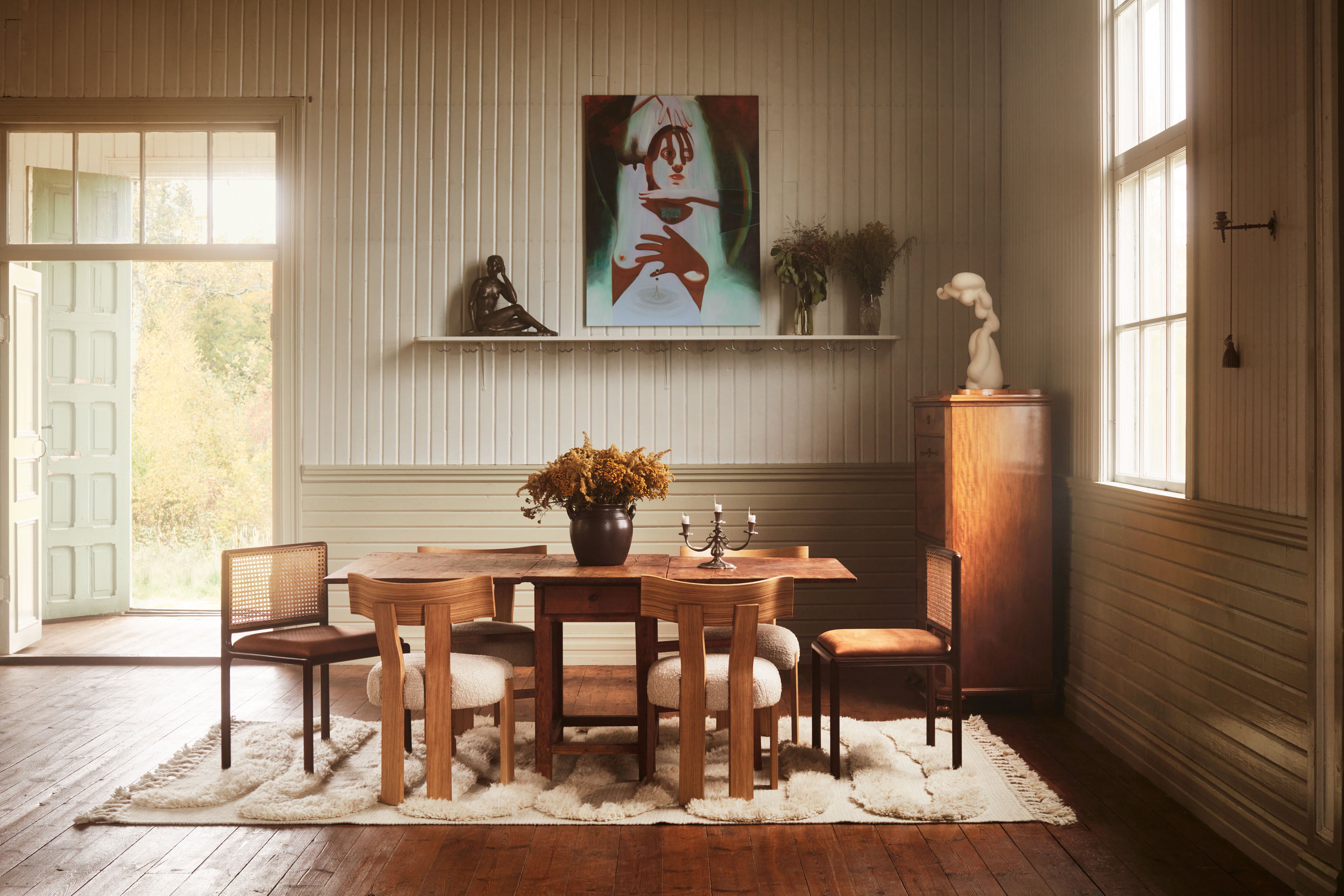 ALBA chair beige boucle with oak base