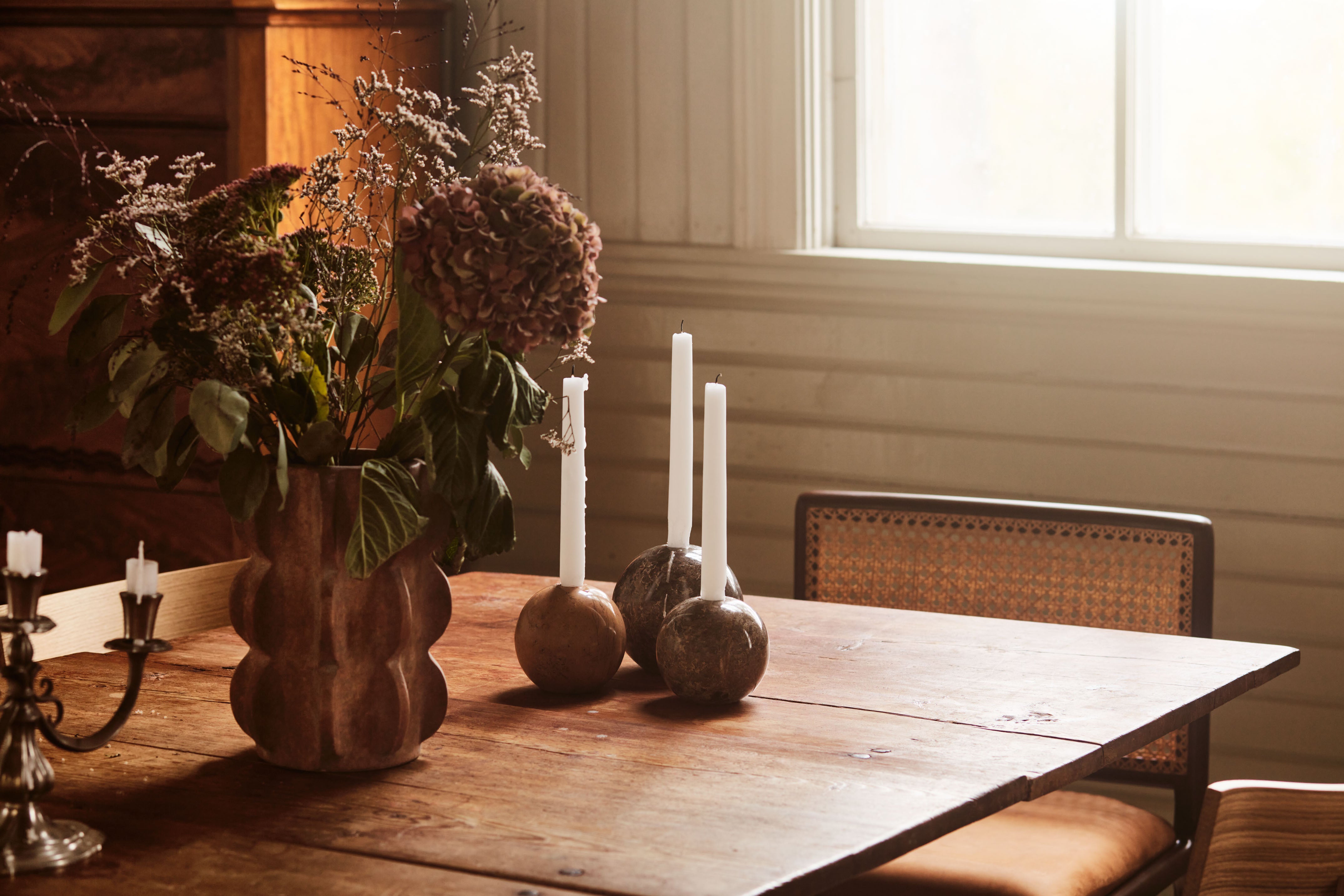 Kerzenhalter SPHERE orange Marmor