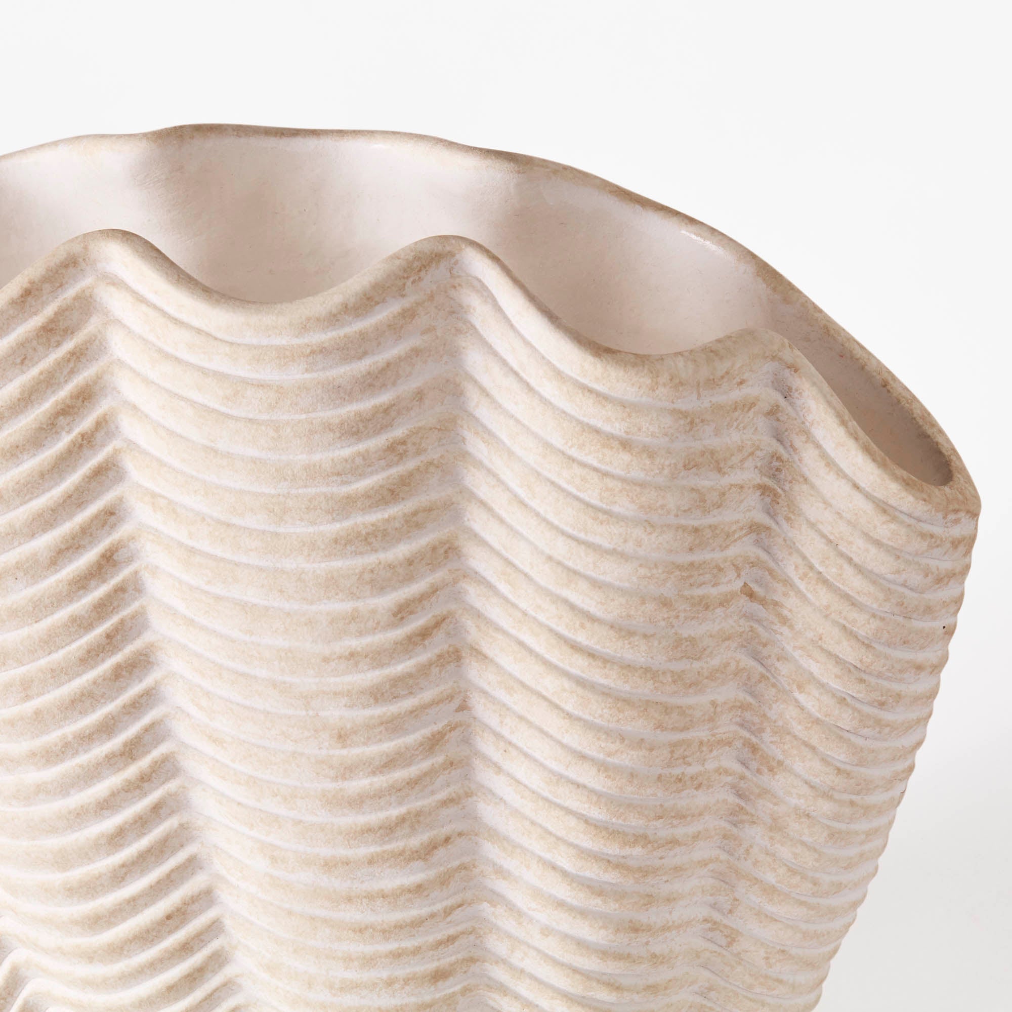 CONCHA vase white ceramic