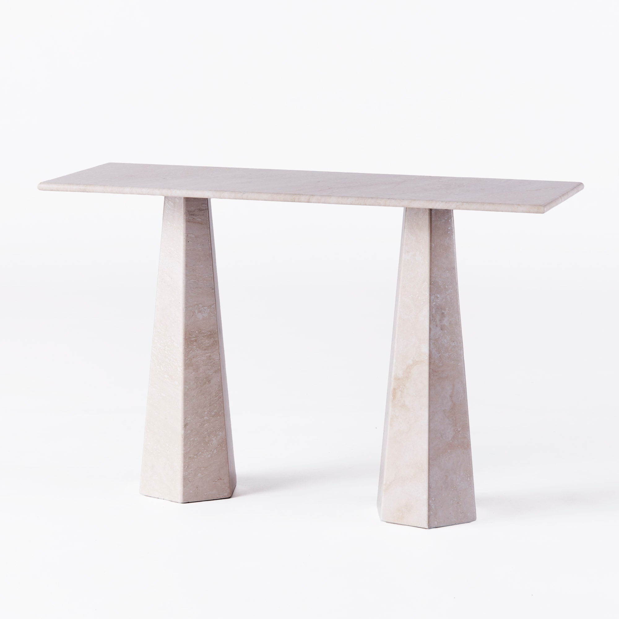 HEXAGON Console in Marble Travertine