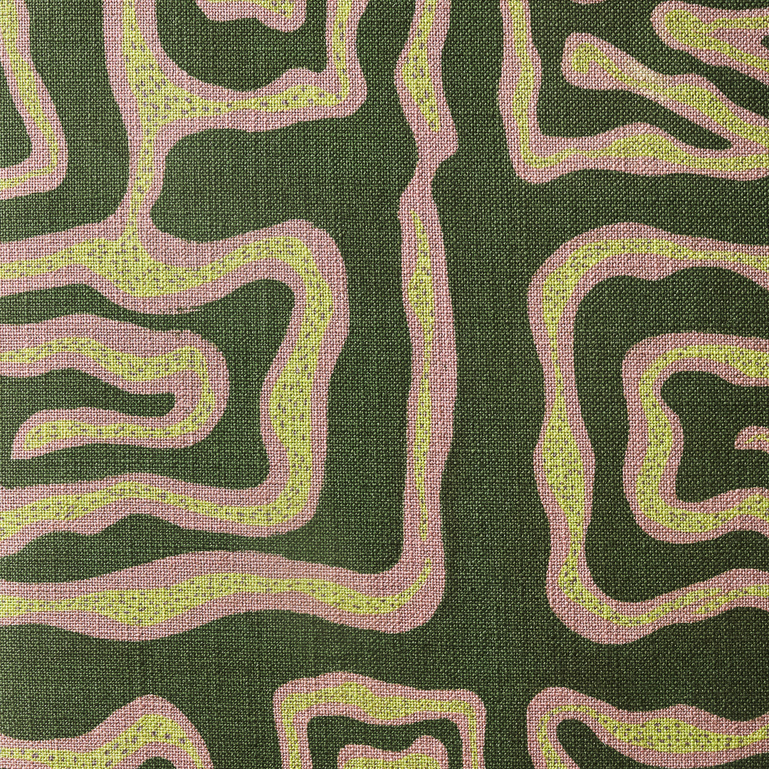 3-Seater Sofa LOLA Green with Beige Pattern