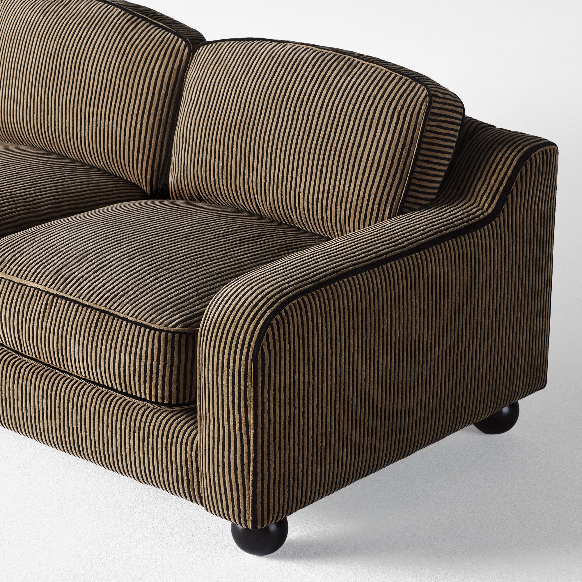 Sofa 3-sitzig LOLA braun-schwarz gestreift