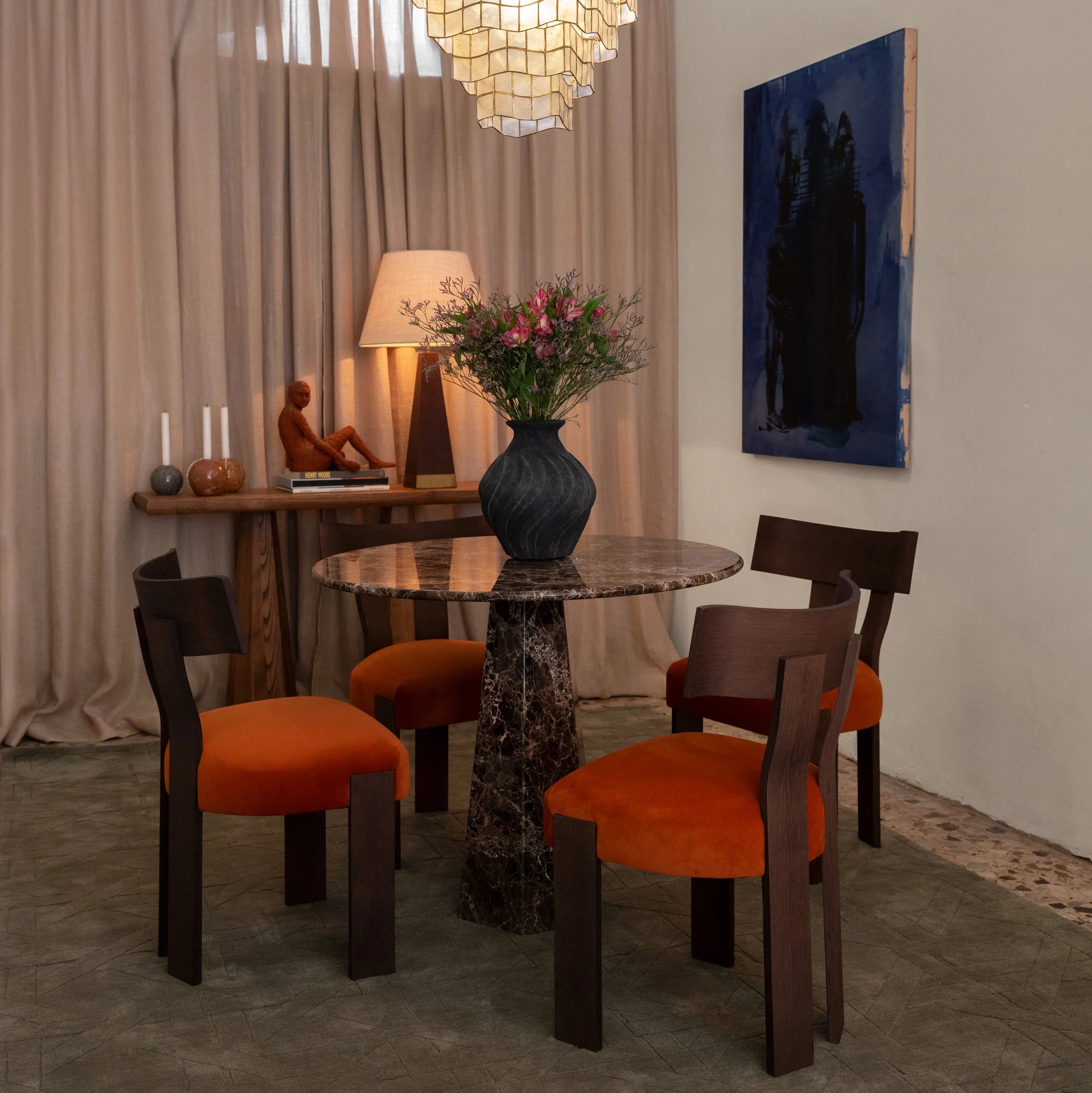 Round Table HEXAGON White Marble