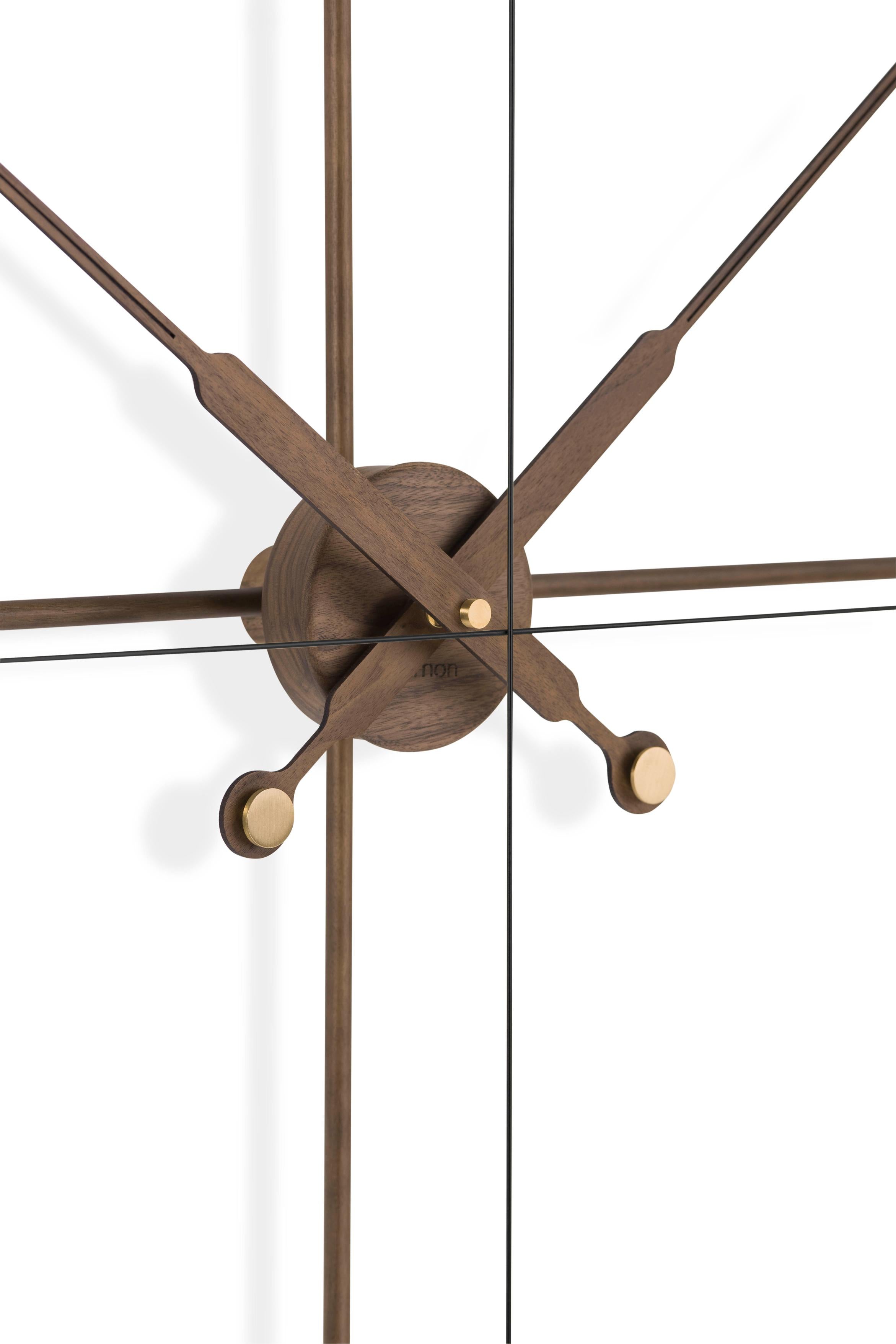 DELMORI PREMIUM wall clock walnut wood with black