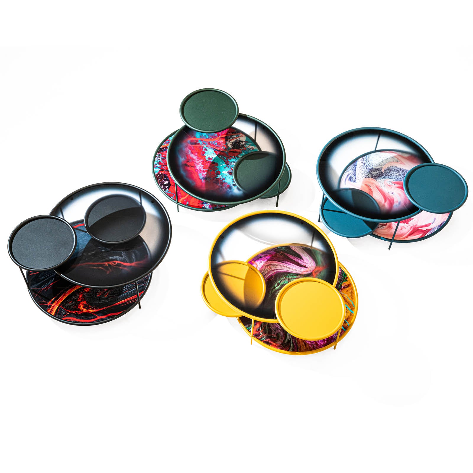 Couchtisch Sangaka gefärbtes Glas