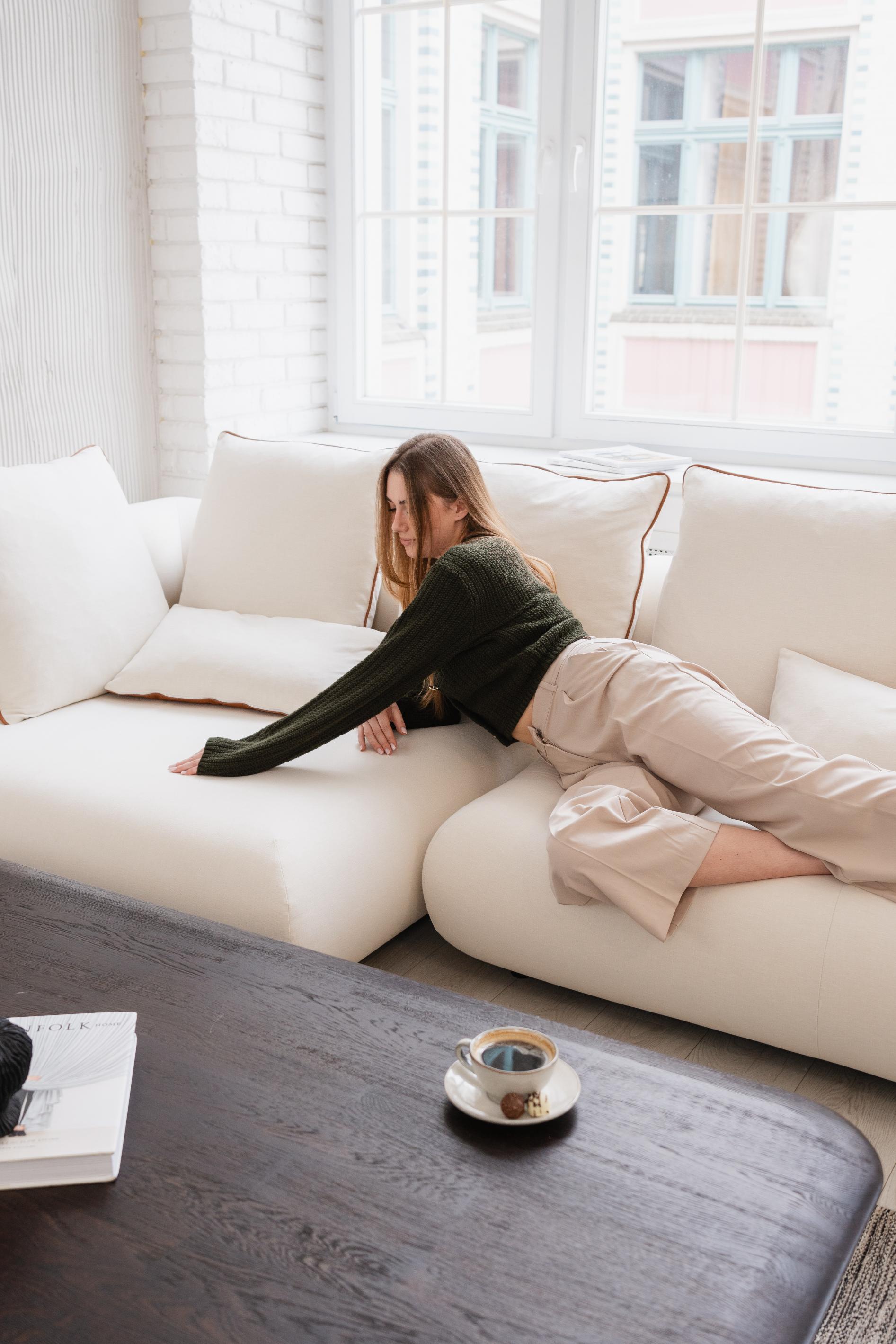 Rechtes modulares Ecksofa CASABLANCA personalisiert