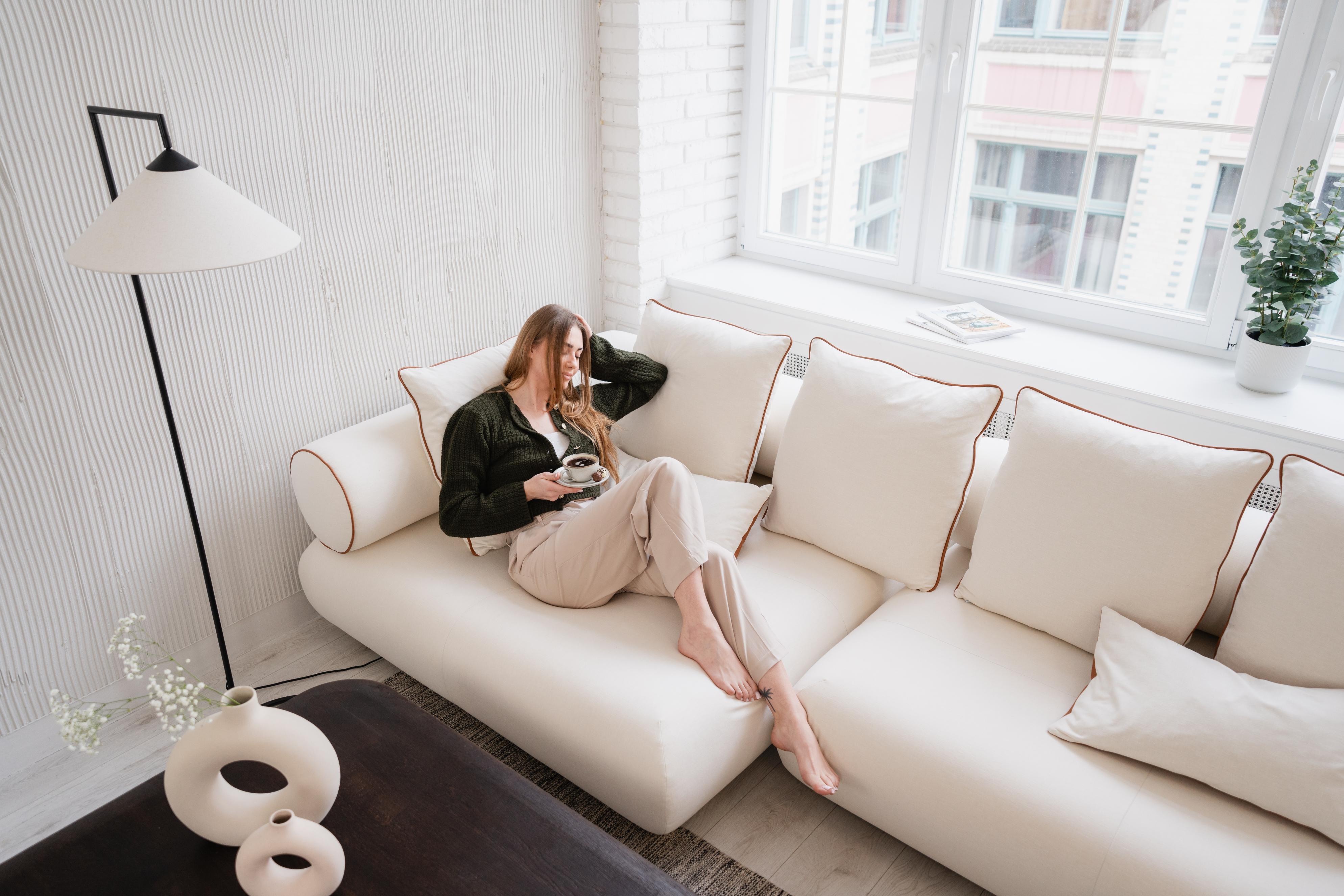 Rechtes modulares Ecksofa CASABLANCA personalisiert