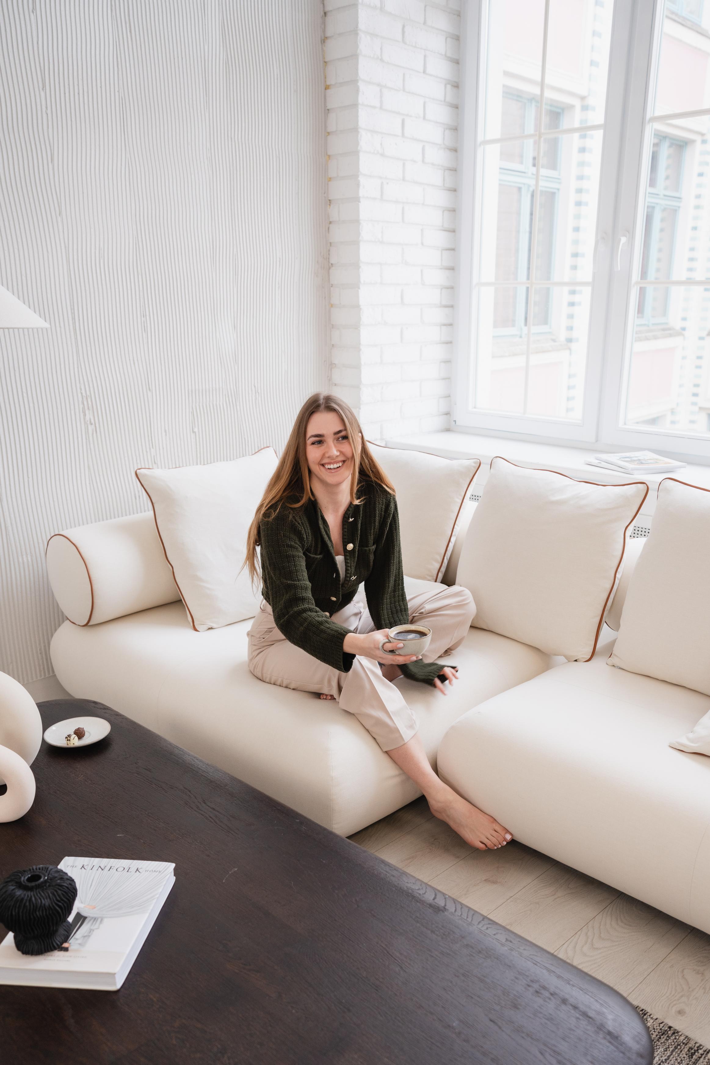 Rechtes modulares Ecksofa CASABLANCA personalisiert