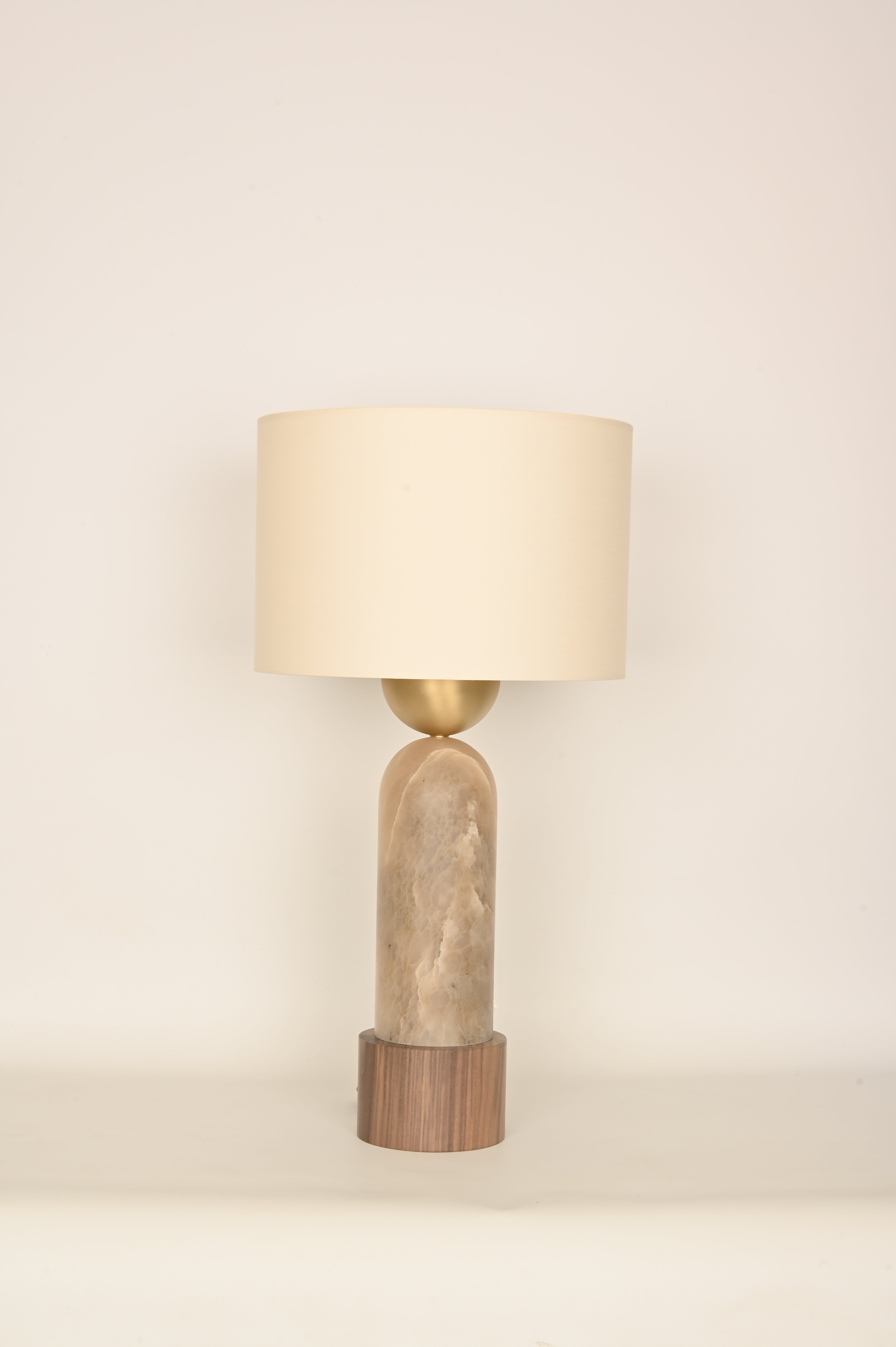 Tischlampe PEONA KELO dunkelbeige Alabaster