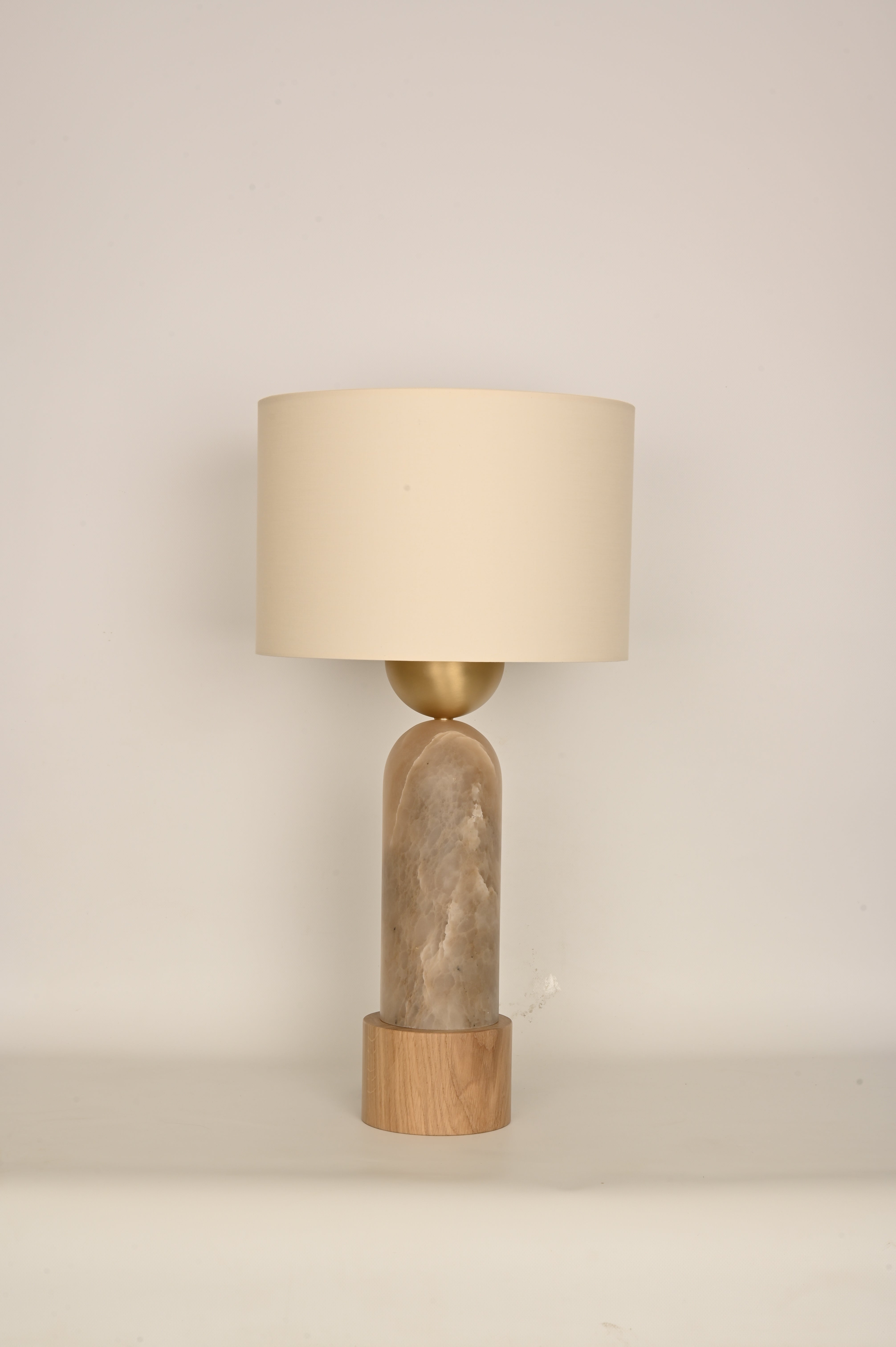Tischlampe PEONA KELO dunkelbeige Alabaster