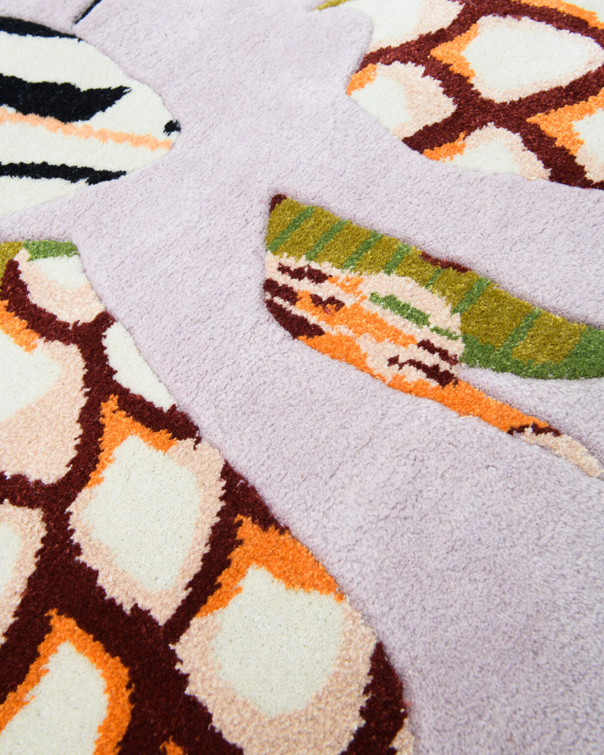 Asymmetrischer dekorativer Teppich STARLINE in Rosa mit Senfgelb