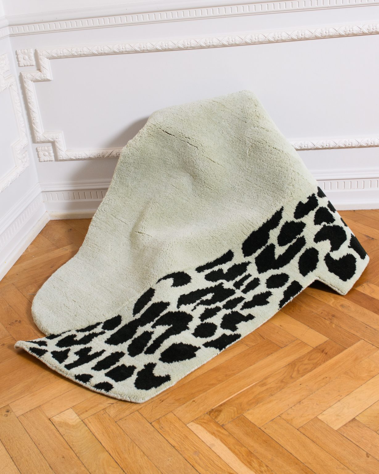 Asymmetrischer dekorativer Teppich WILD MIST grün