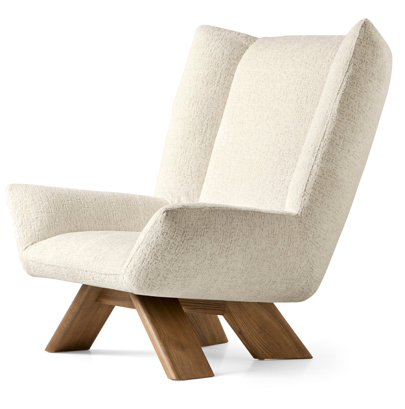 Upholstered armchair DALIA with walnut base