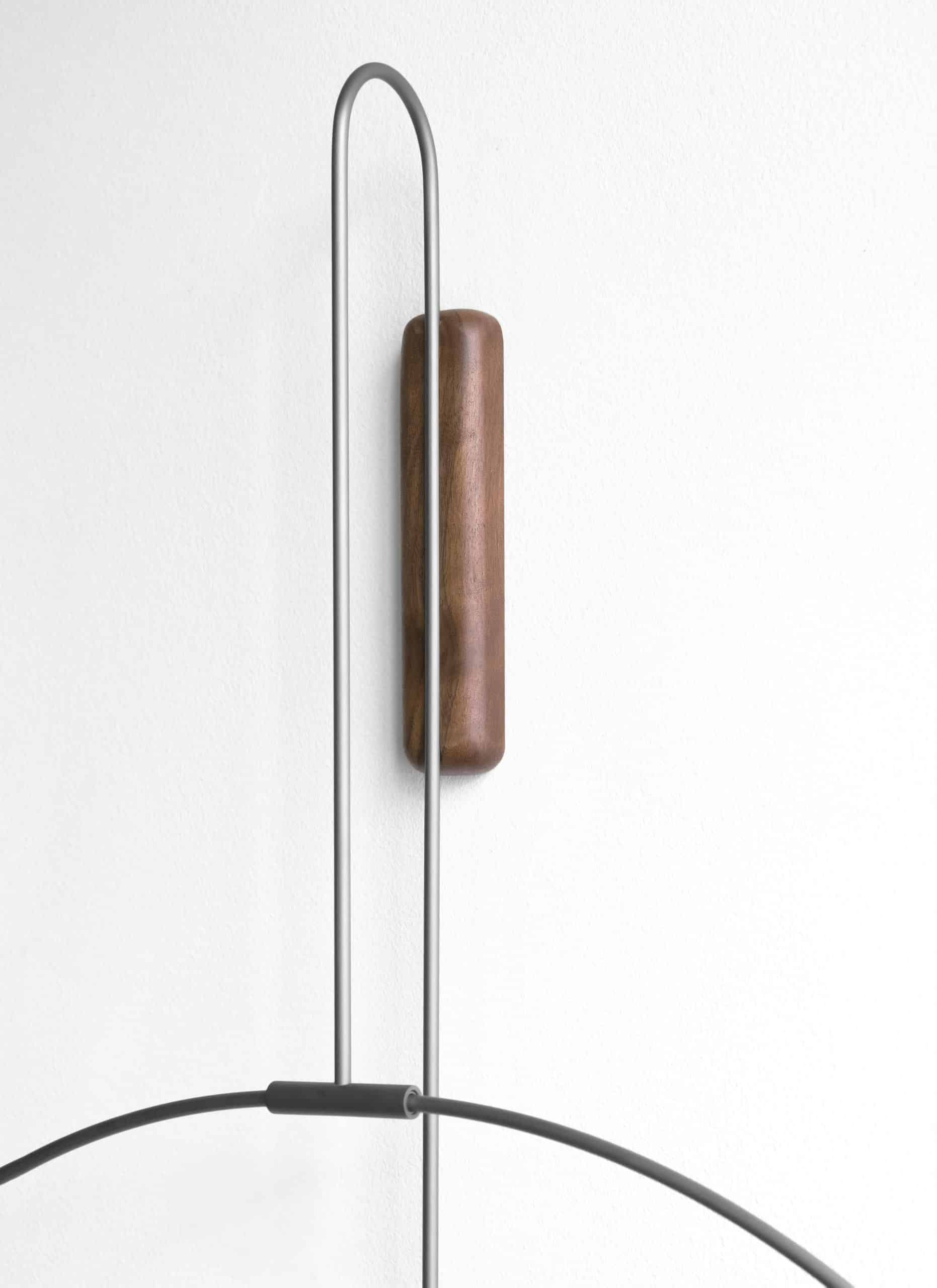 Wall Clock DARO Walnut Wood with Silver