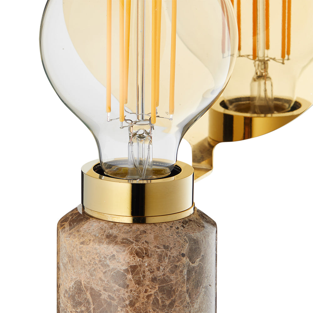 BLINDSPOT table lamp brown marble with brass finish