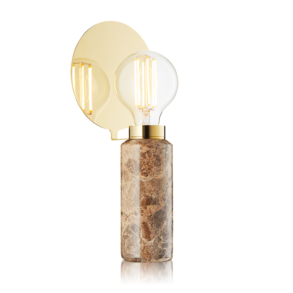 BLINDSPOT table lamp brown marble with brass finish