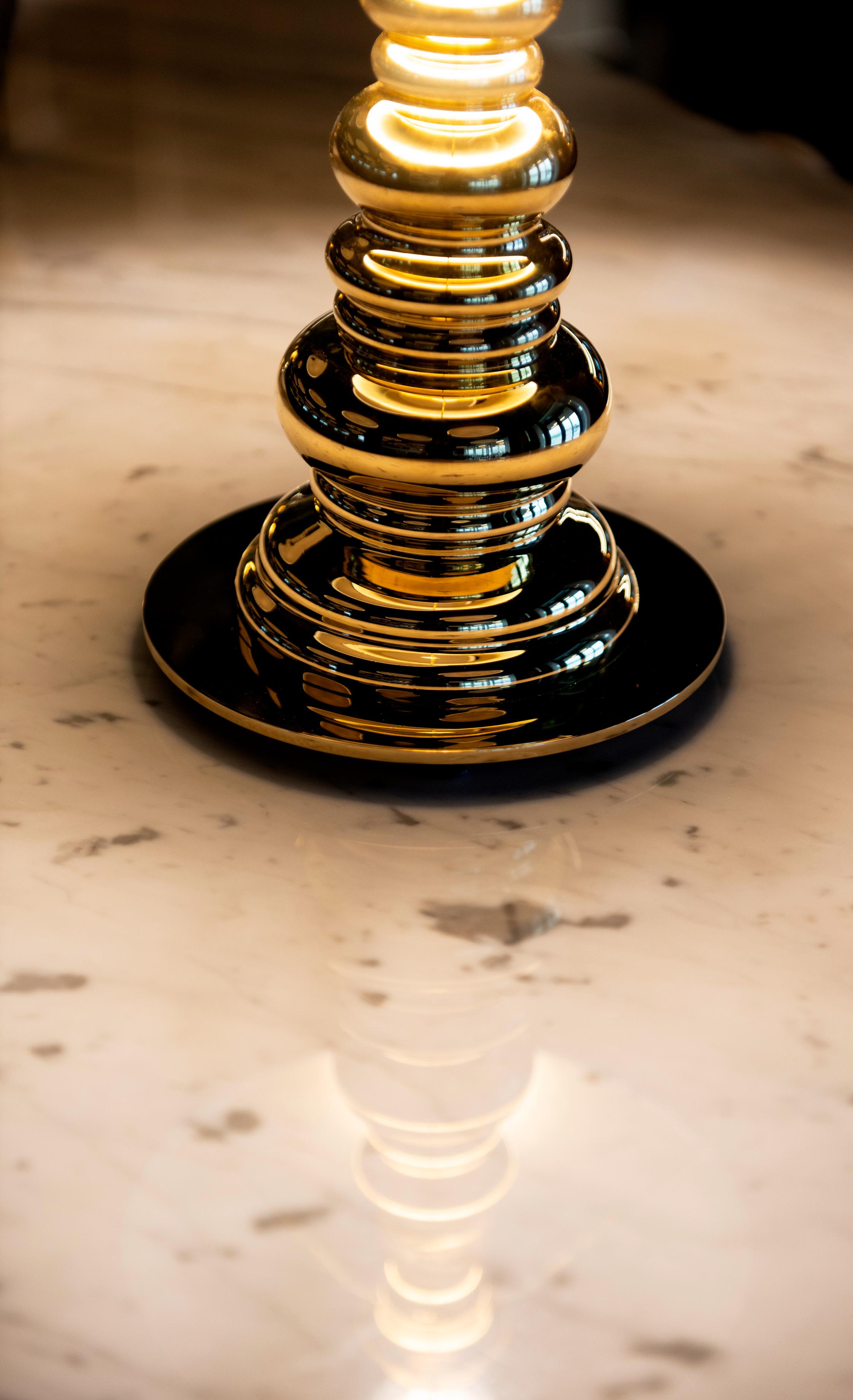 PUNK DELUXE pink table lamp with a gold base