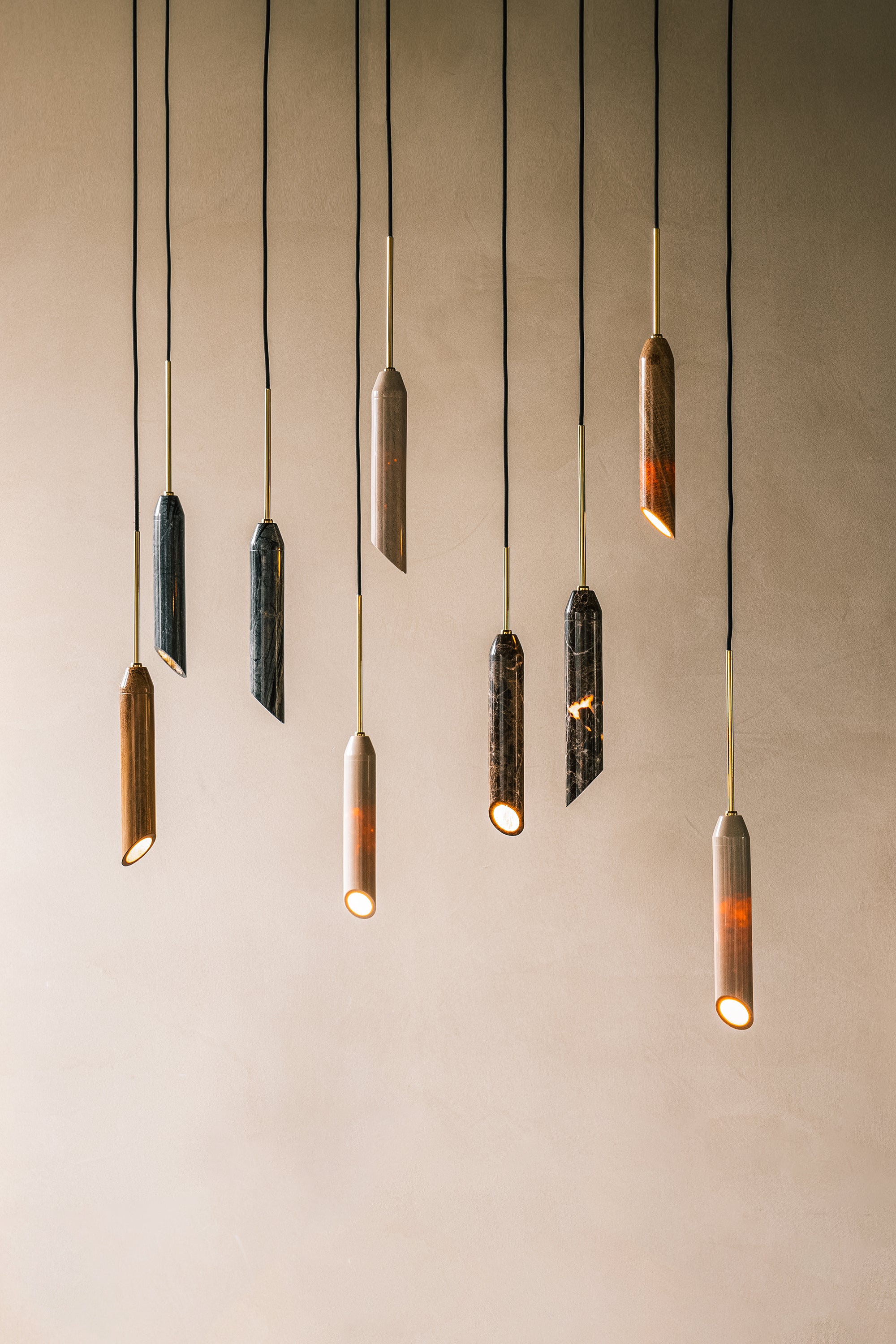 Pendelleuchte MARBLE ART brauner Marmor