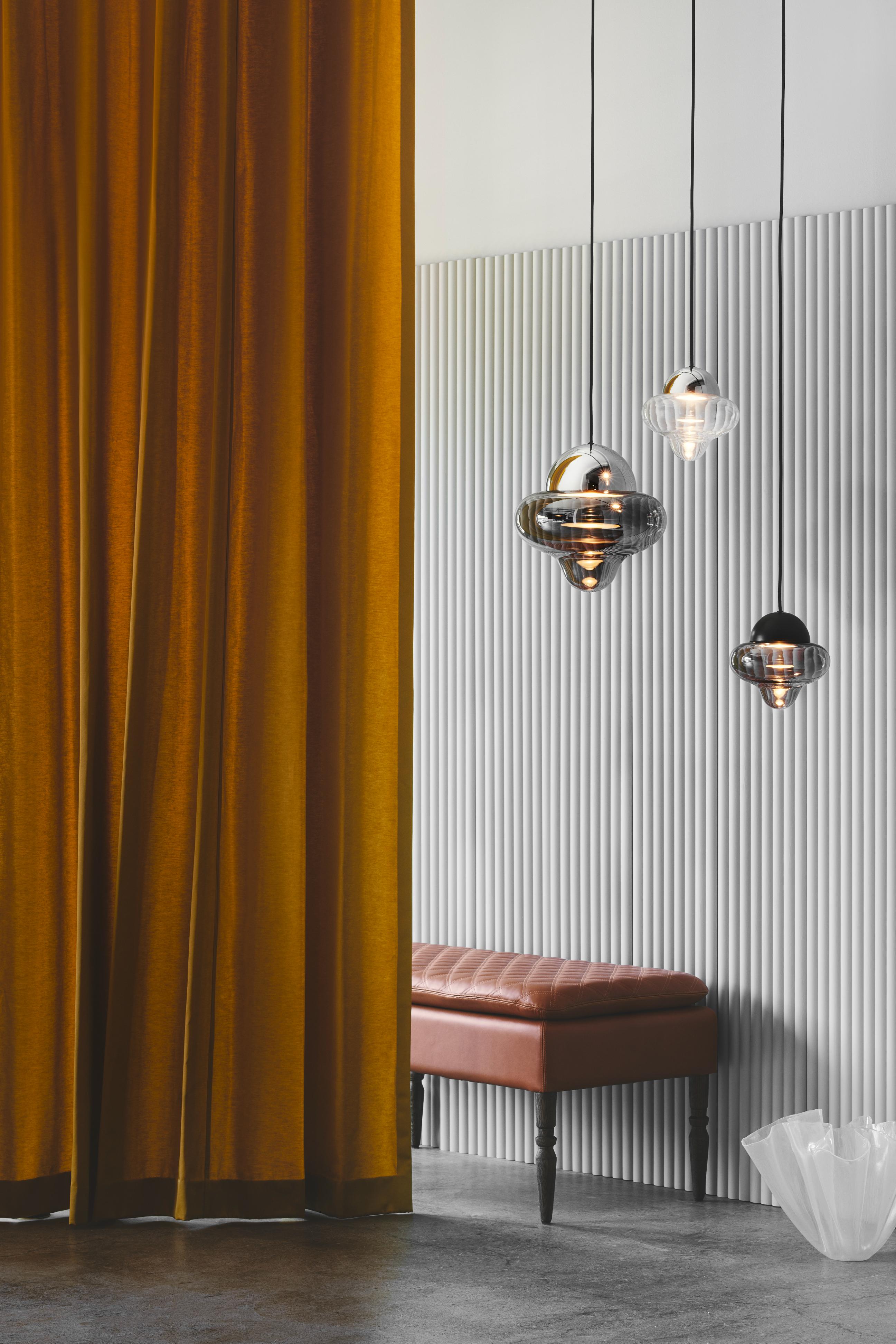 Pendelleuchte NUTTY rauchglas mit schwarzem Finish