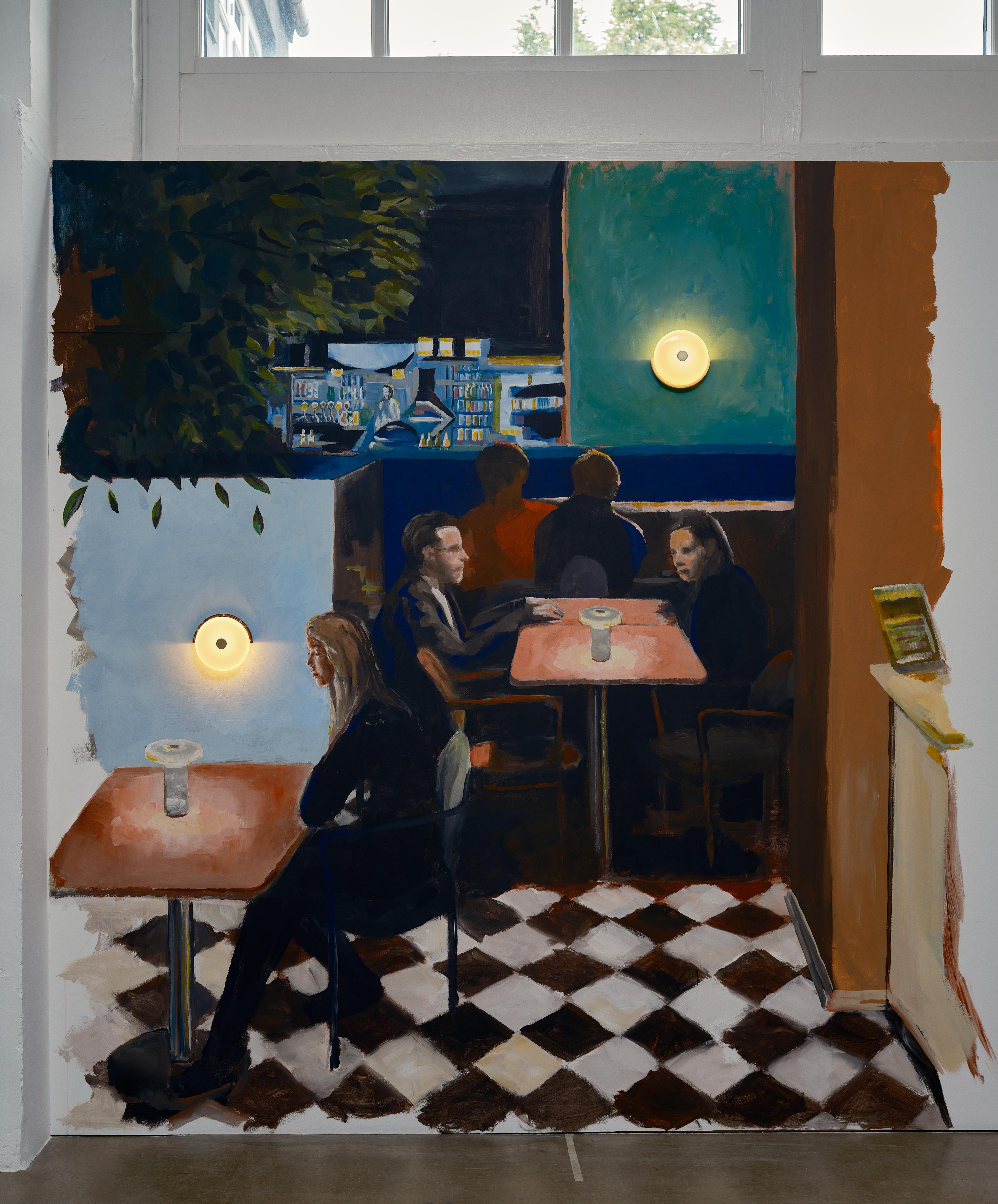 Wandleuchte TRIP burgunder marmor mit milchweißem Glas