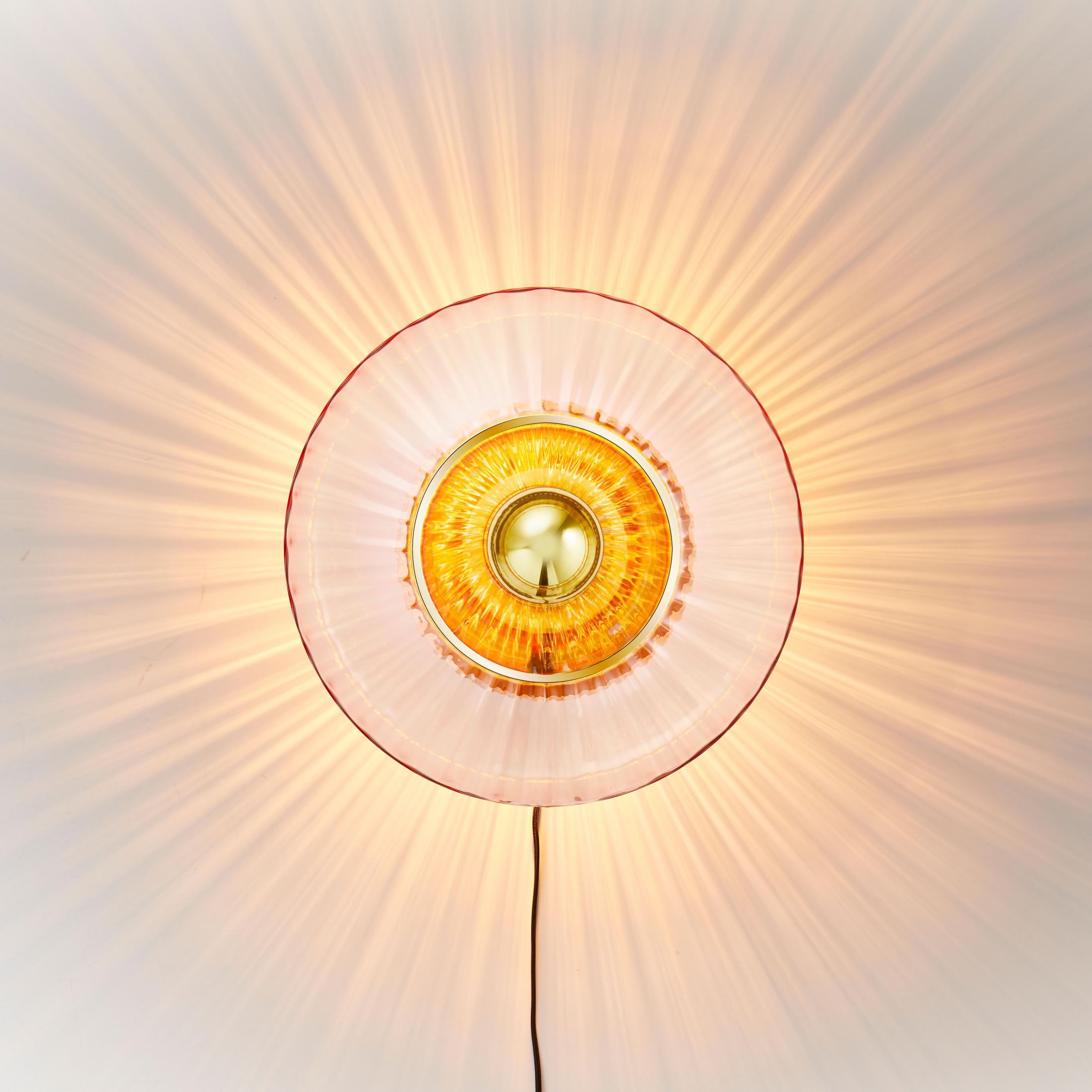 Wandleuchte NEW WAVE OPTIC rosa Glas
